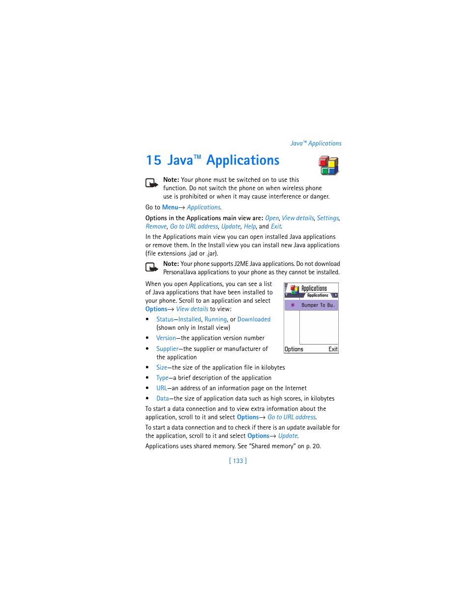 15 java™ applications | Nokia 3620 User Manual | Page 142 / 209