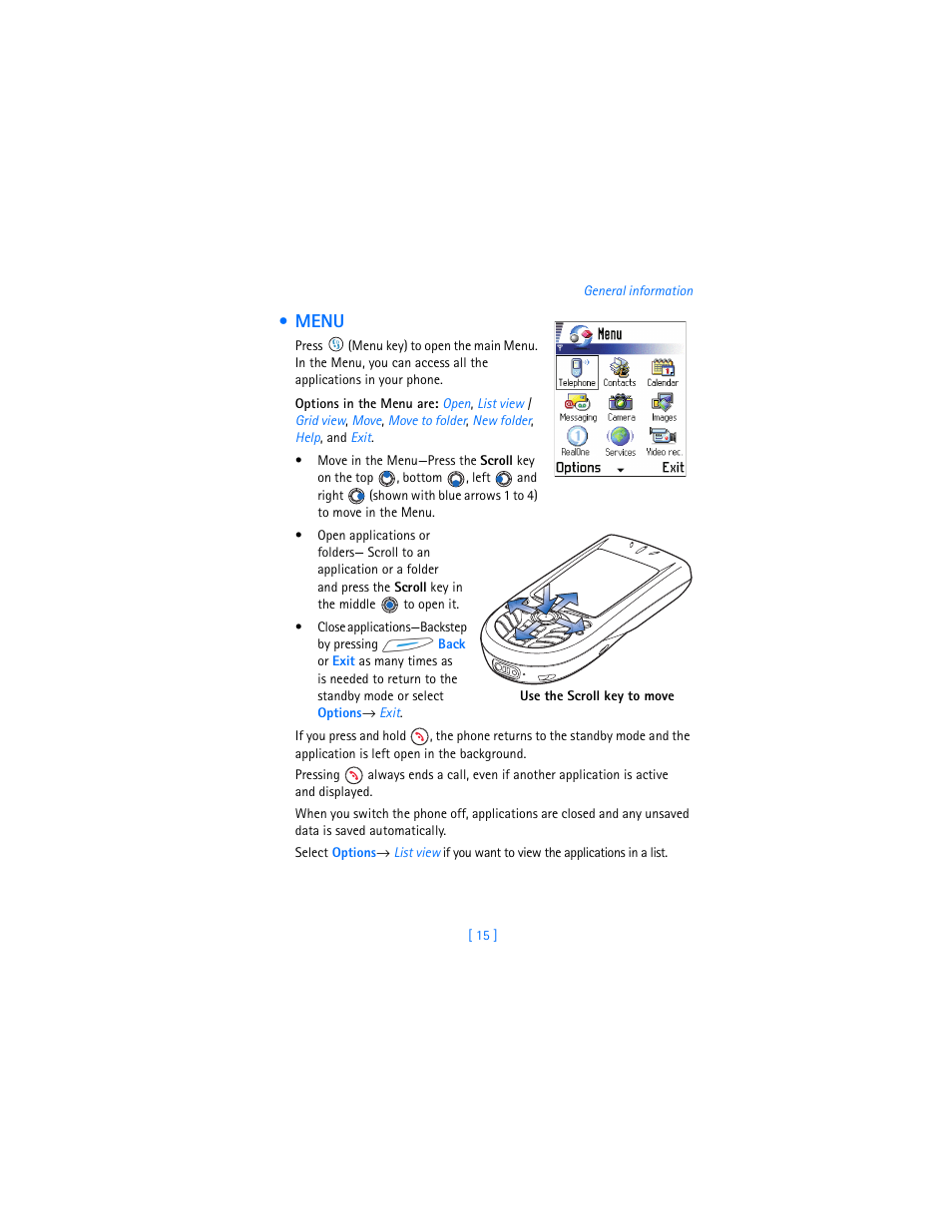 Menu | Nokia 3620 User Manual | Page 24 / 209