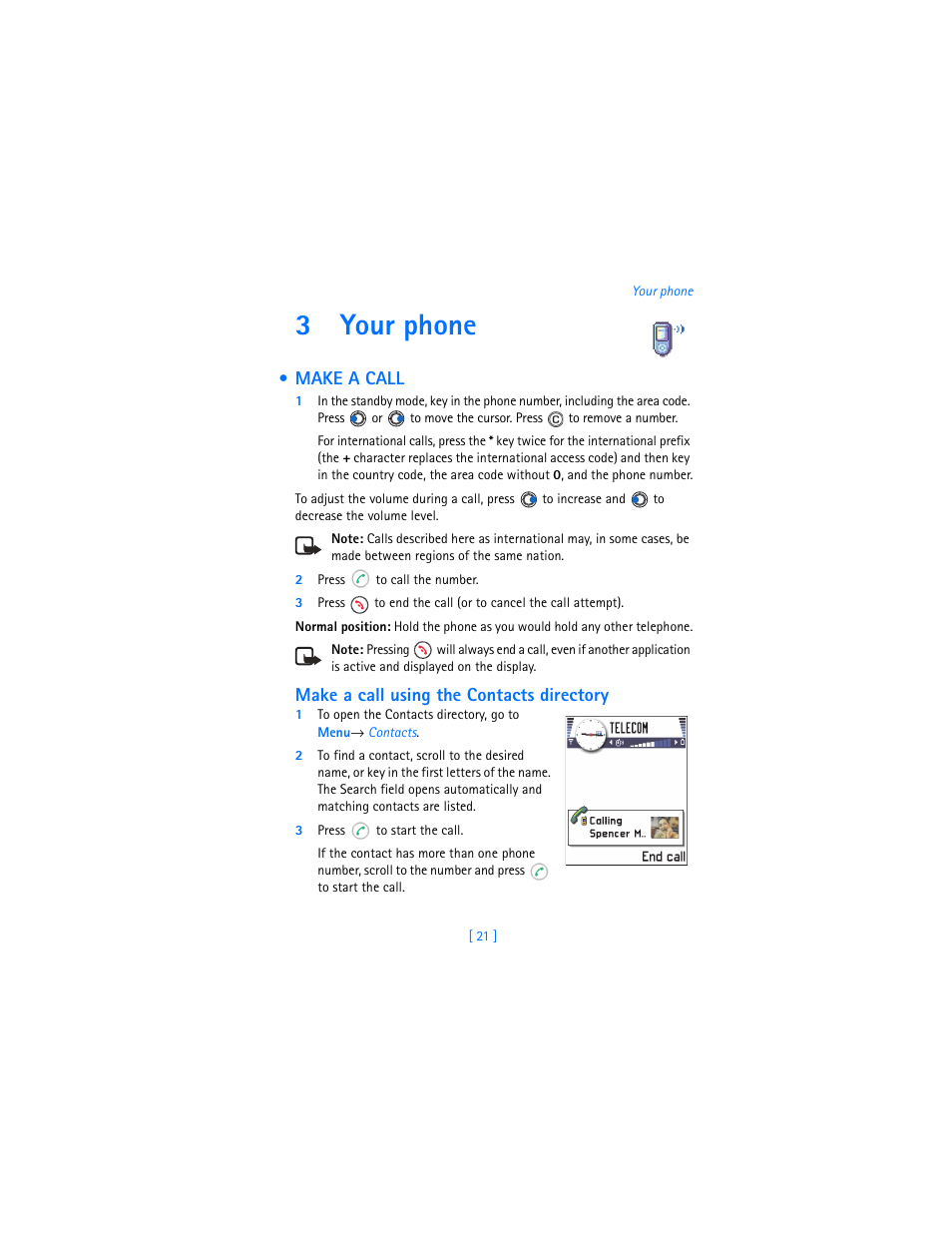 3 your phone, Make a call, Your phone | 3your phone | Nokia 3620 User Manual | Page 30 / 209