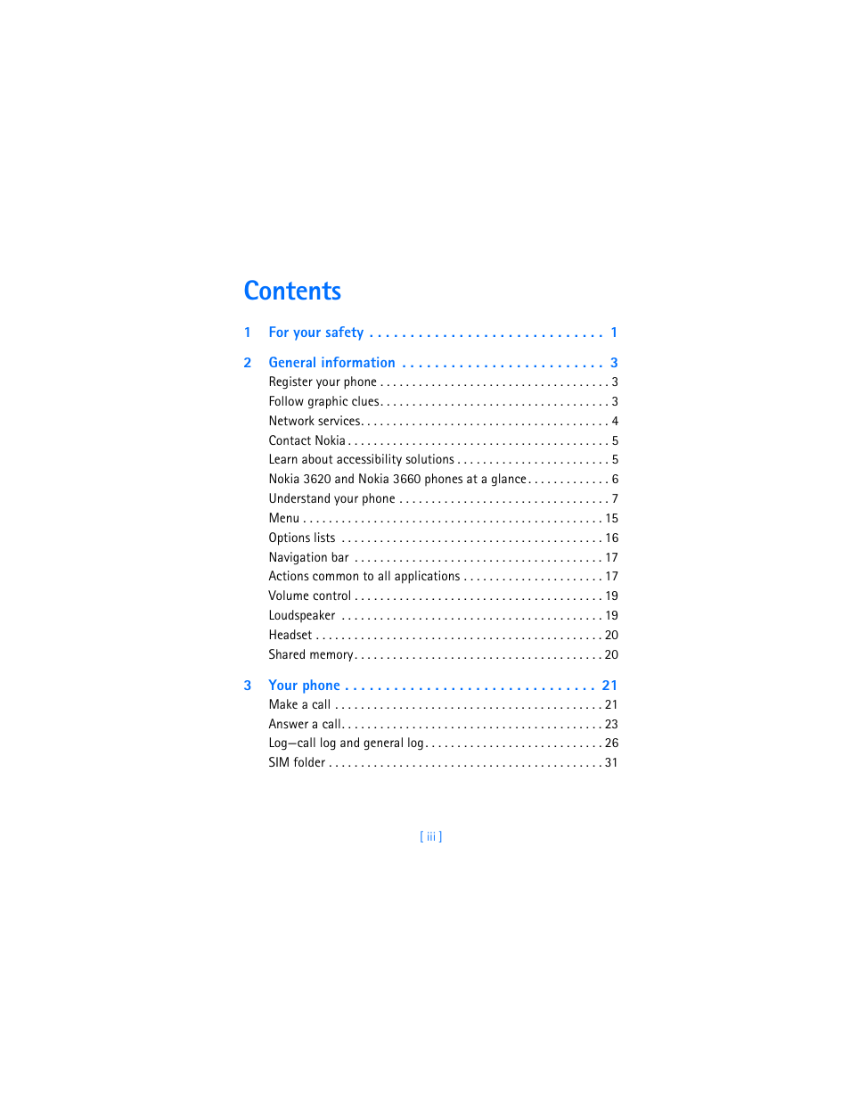 Nokia 3620 User Manual | Page 4 / 209