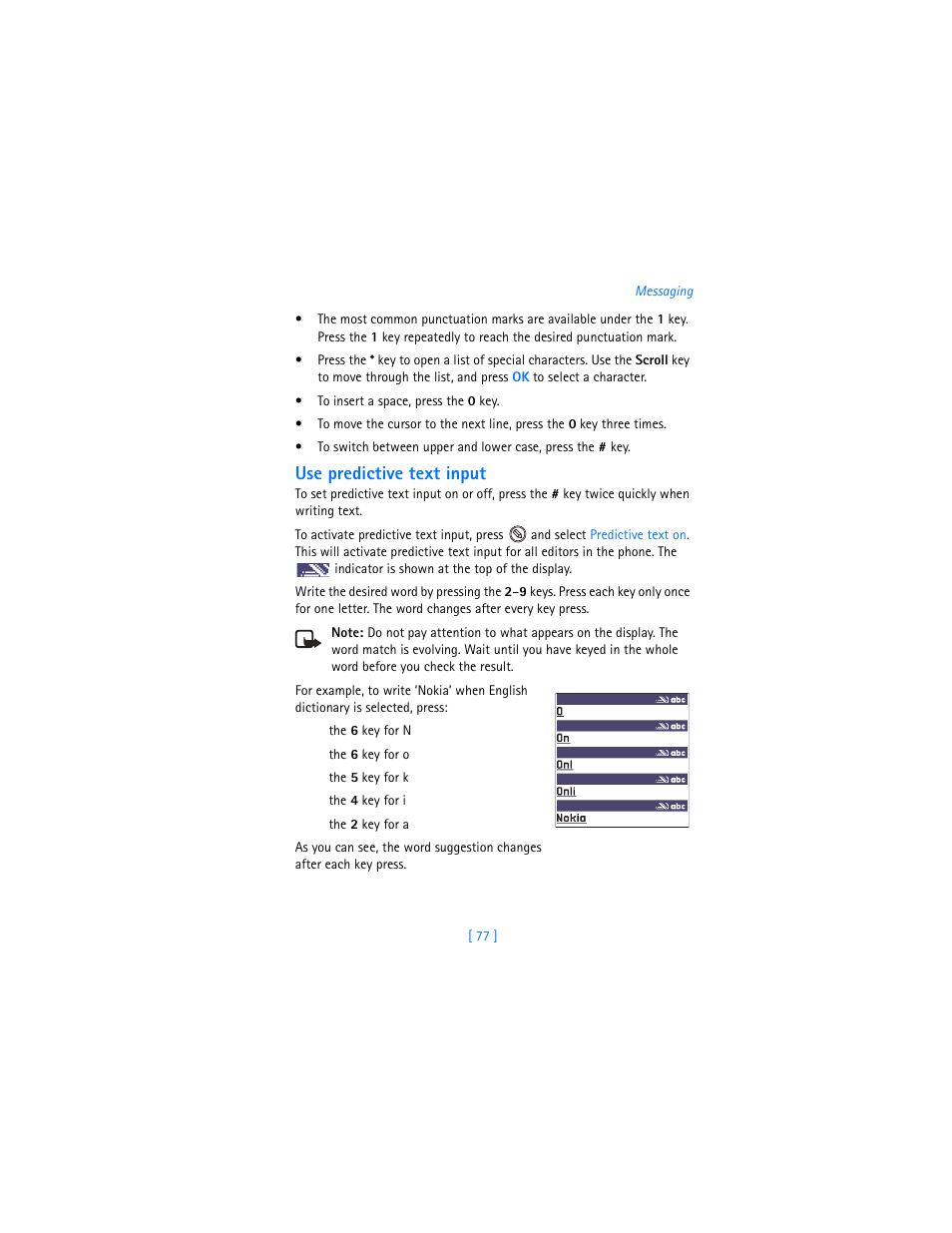 Use predictive text input | Nokia 3620 User Manual | Page 86 / 209