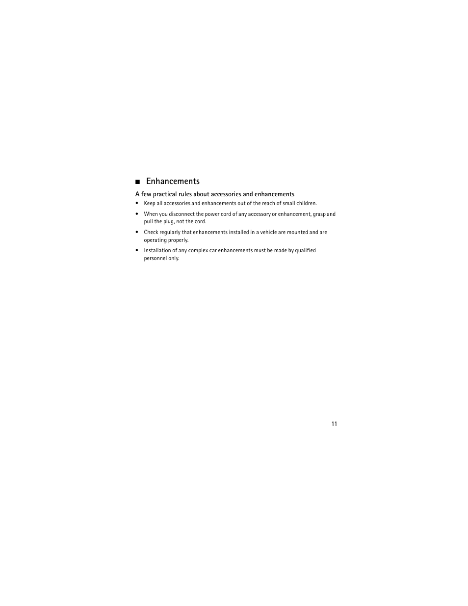 Enhancements | Nokia 3555 User Manual | Page 12 / 241