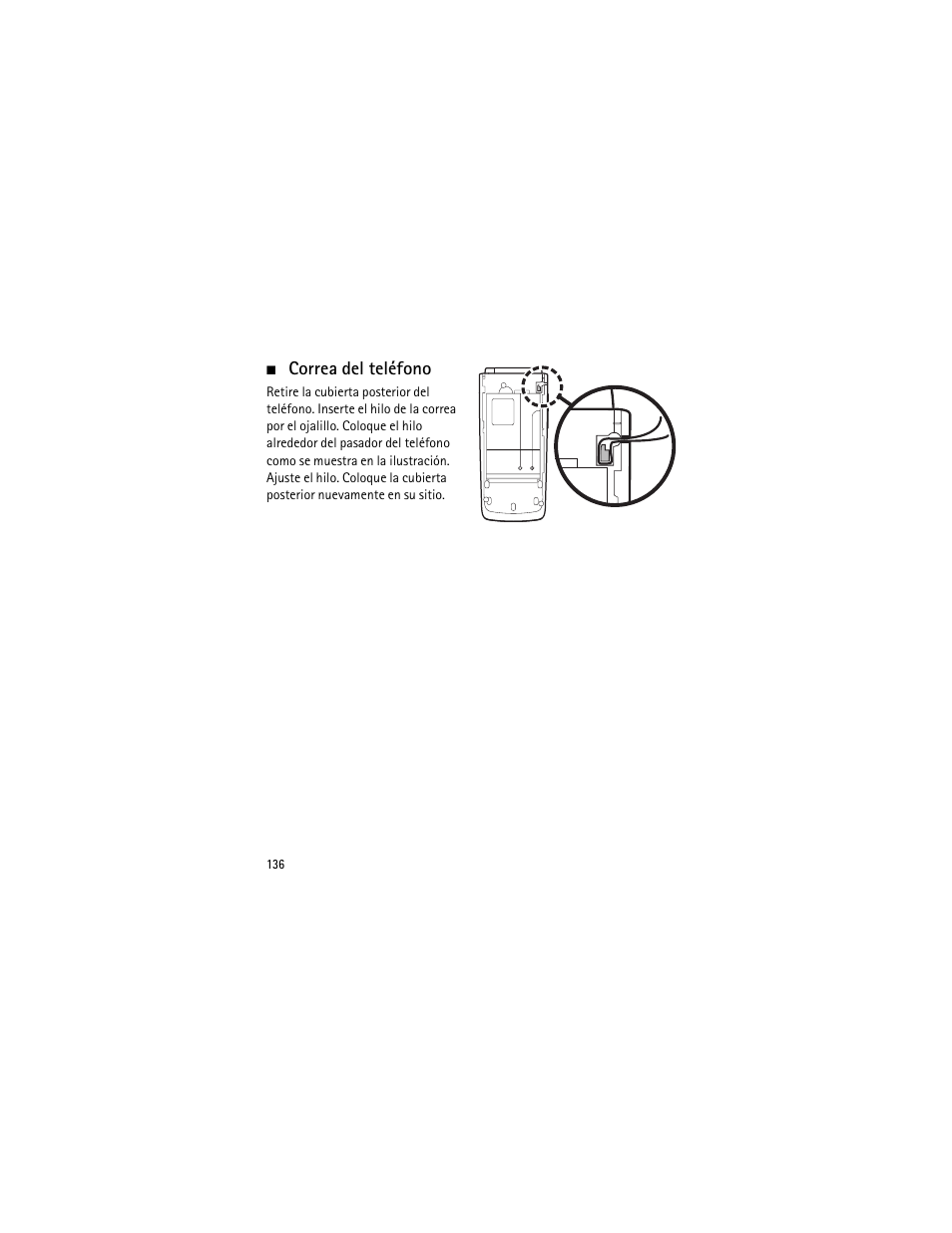 Correa del teléfono | Nokia 3555 User Manual | Page 137 / 241