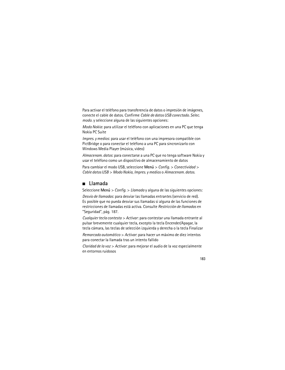 Llamada, Te "llamada | Nokia 3555 User Manual | Page 184 / 241