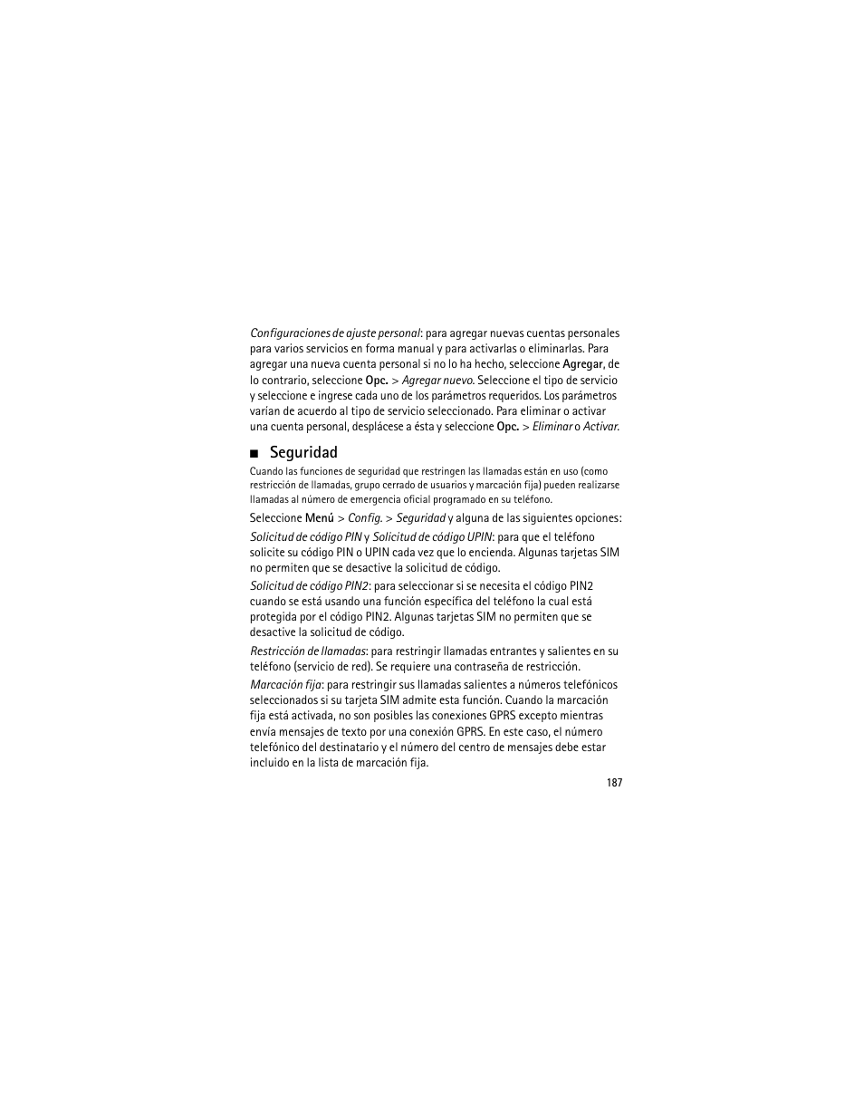 Seguridad, Te "seguridad | Nokia 3555 User Manual | Page 188 / 241