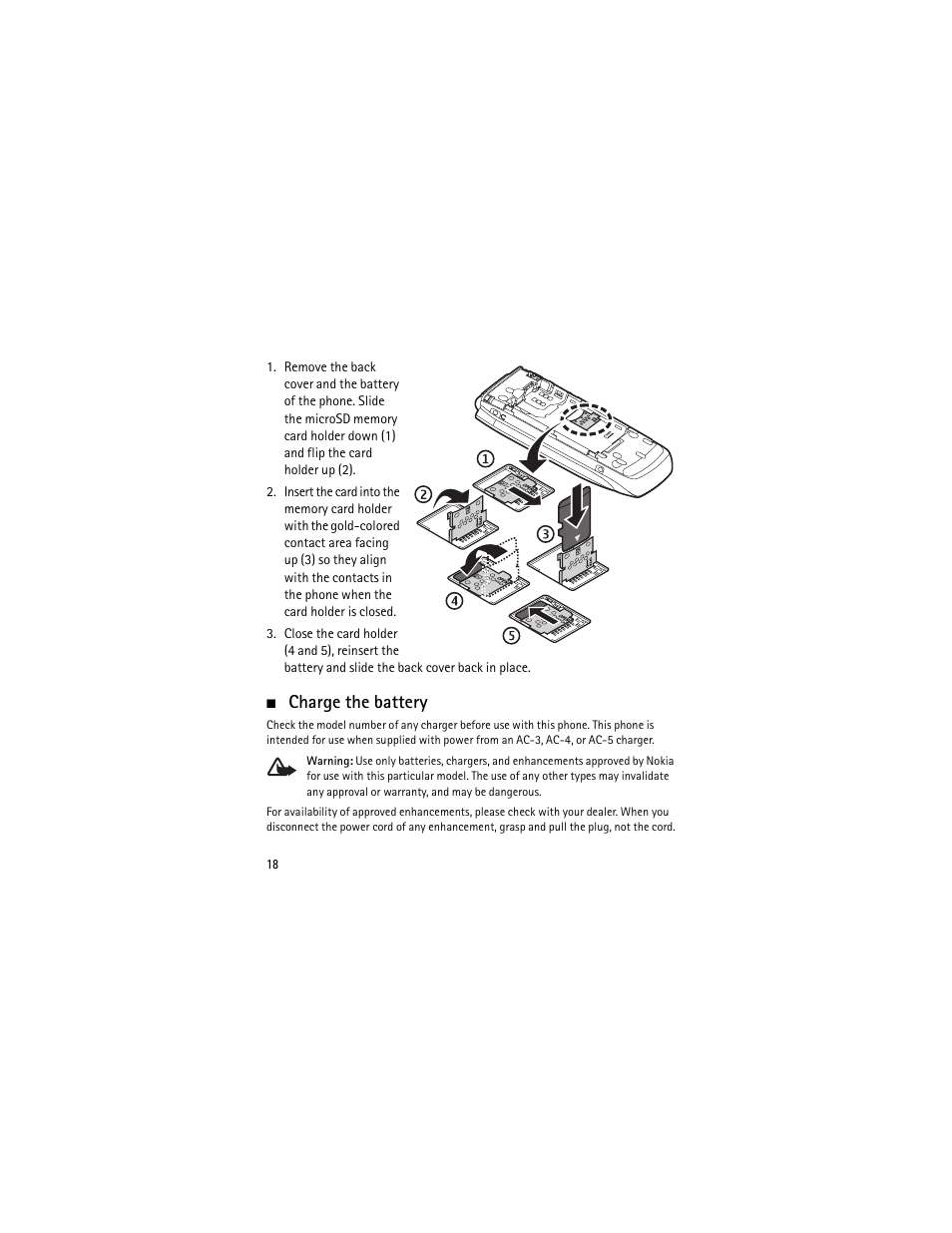 Charge the battery | Nokia 3555 User Manual | Page 19 / 241