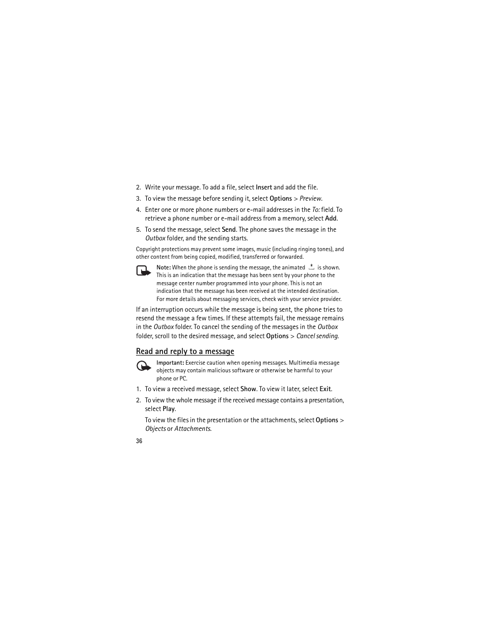 Read and reply to a message | Nokia 3555 User Manual | Page 37 / 241