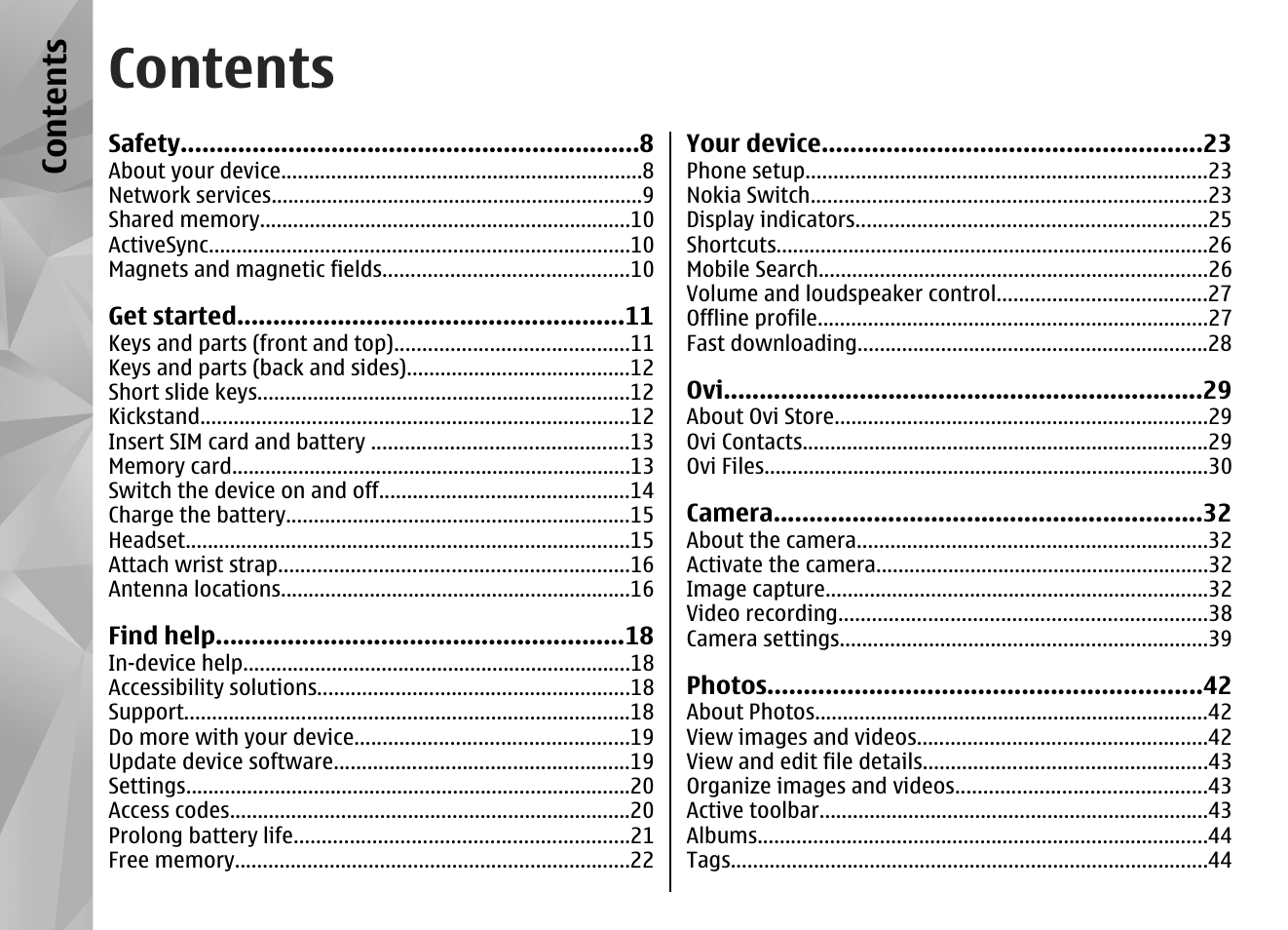 Nokia N86 8MP User Manual | Page 4 / 168
