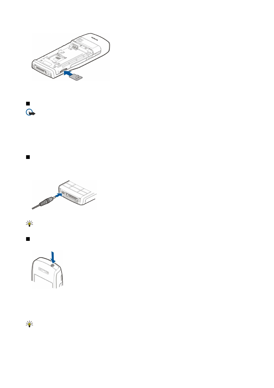 Eject the memory card, Charge the battery, Switch on your device | Nokia E50 User Manual | Page 42 / 119
