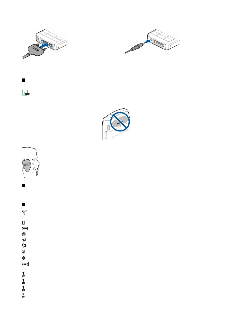 Antennas, About the display, Display indicators | Nokia E50 User Manual | Page 44 / 119