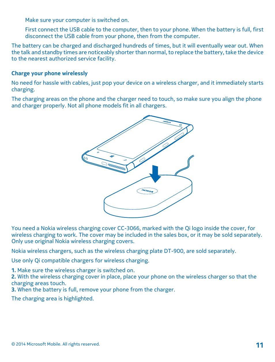 Charge your phone wirelessly | Nokia Lumia 1020 User Manual | Page 11 / 116