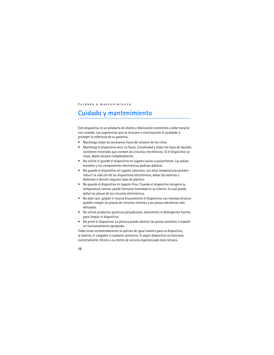 Cuidado y mantenimiento | Nokia BH-200 User Manual | Page 32 / 70
