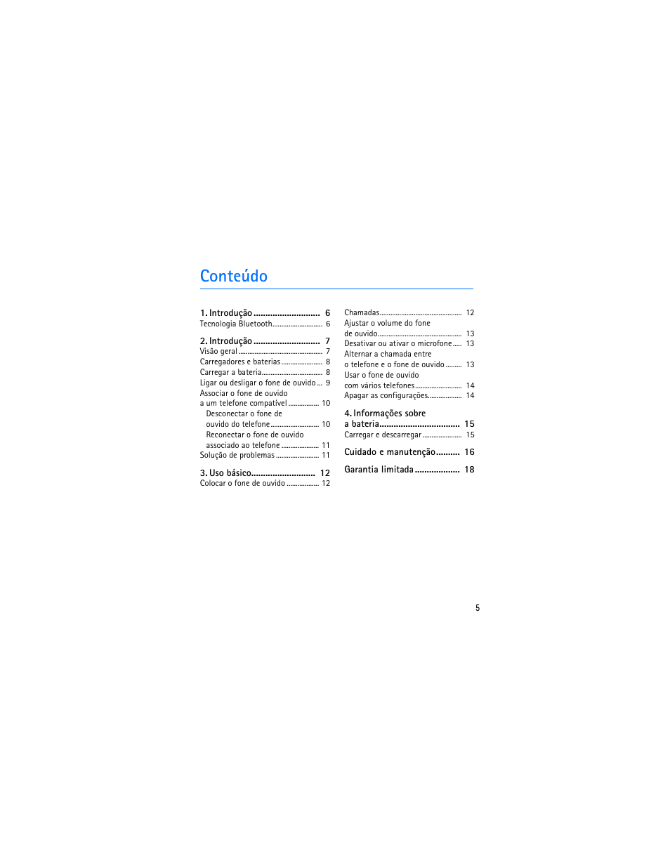 Conteúdo | Nokia BH-200 User Manual | Page 39 / 70