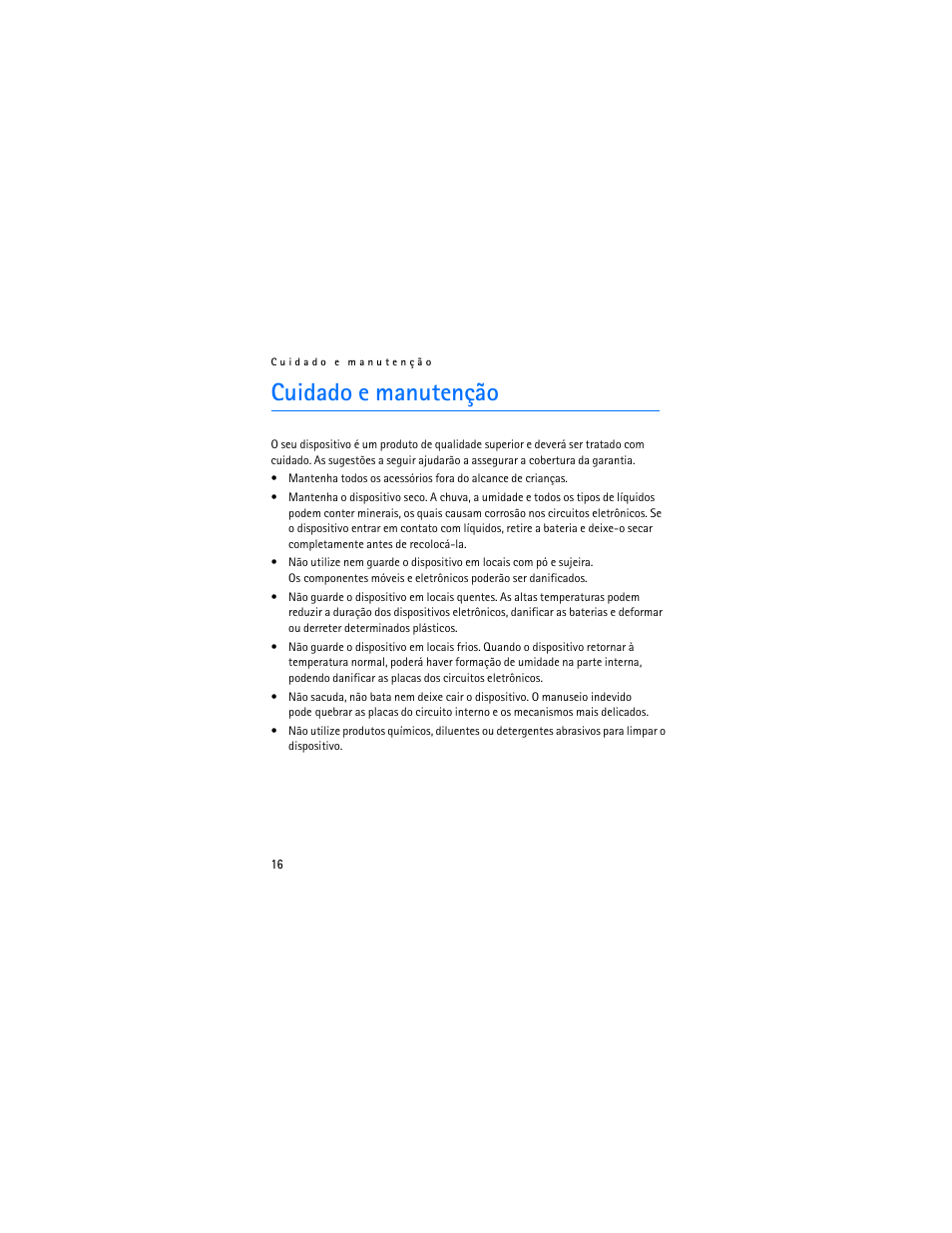 Cuidado e manutenção | Nokia BH-200 User Manual | Page 50 / 70