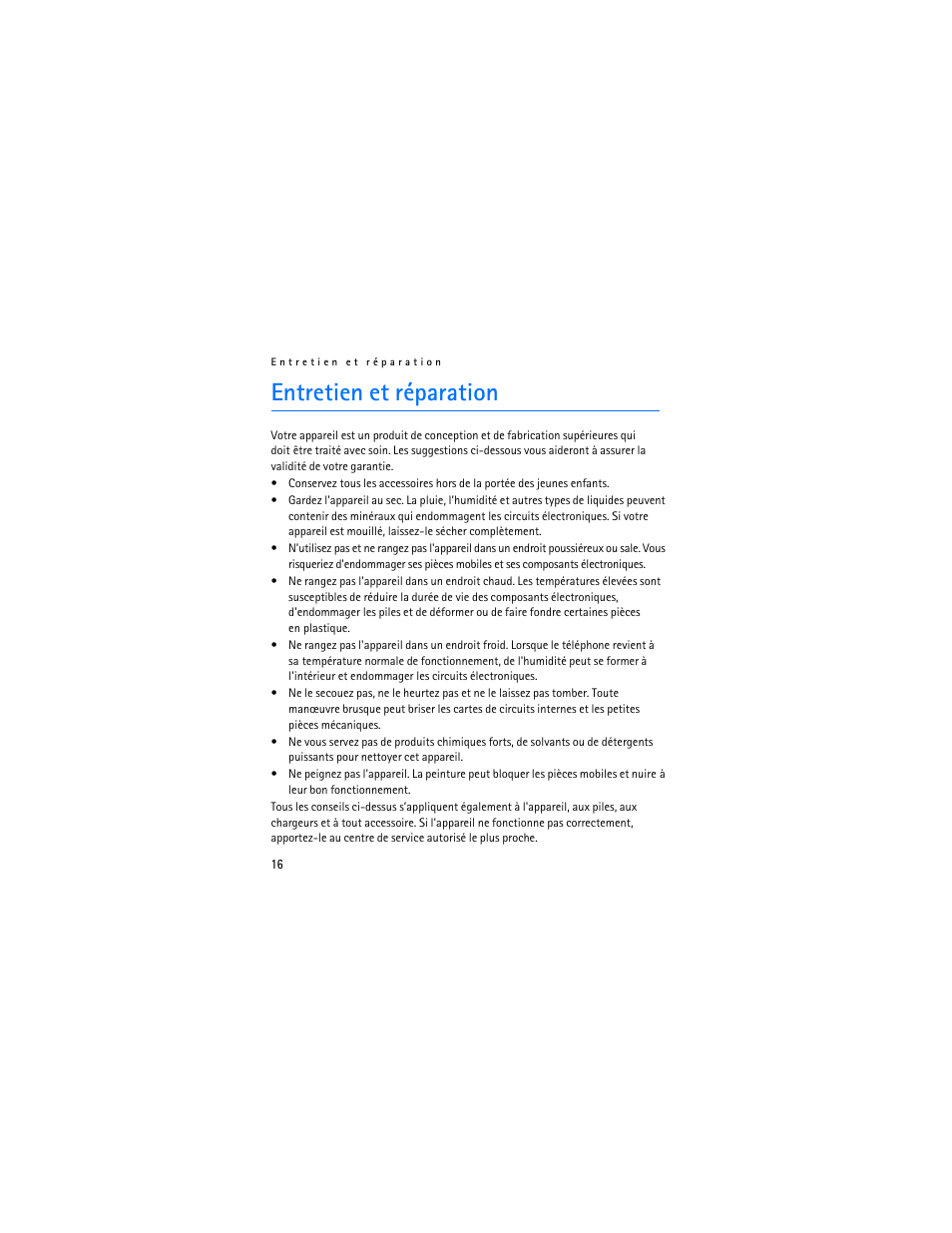 Entretien et réparation | Nokia BH-200 User Manual | Page 68 / 70