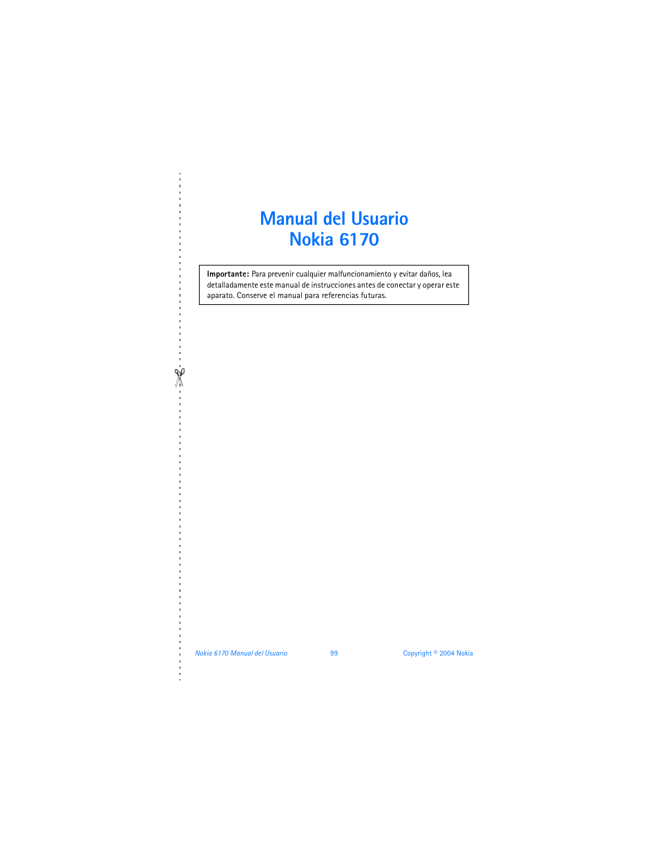 Nokia 6170 manual del usuario, Manual del usuario nokia 6170 | Nokia 6170 User Manual | Page 100 / 209