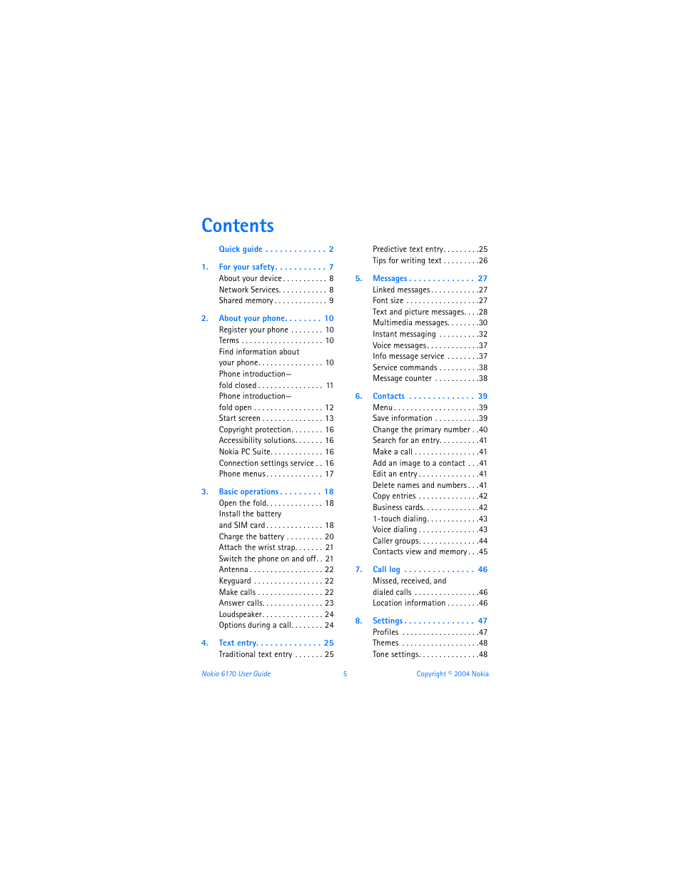 Nokia 6170 User Manual | Page 6 / 209