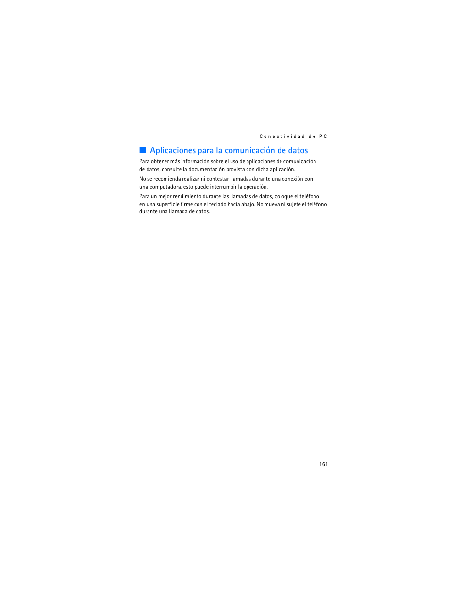 Aplicaciones para la comunicación de datos | Nokia 7373 User Manual | Page 162 / 177