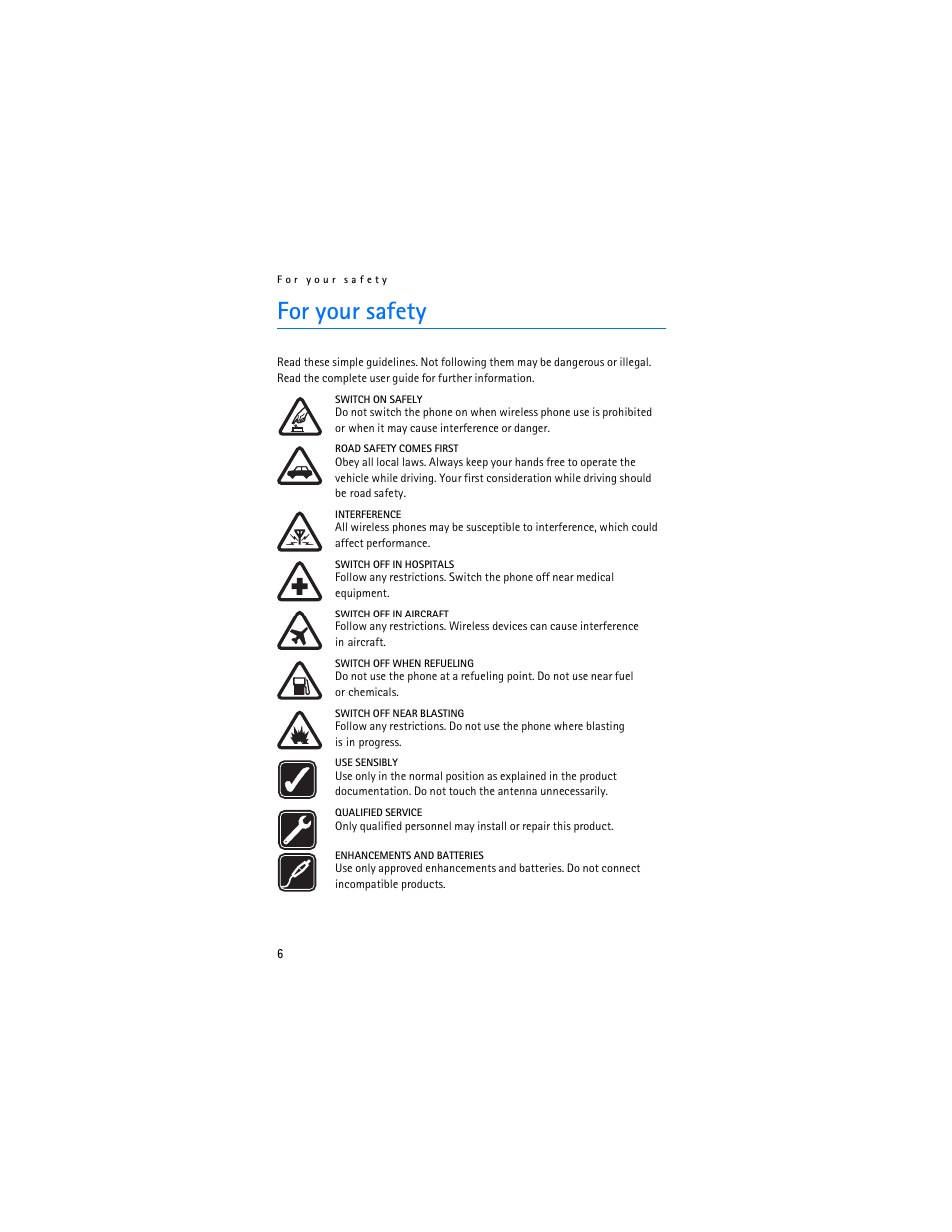 For your safety | Nokia 7373 User Manual | Page 7 / 177