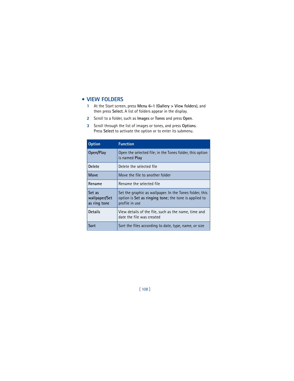 View folders | Nokia 6100 User Manual | Page 117 / 193