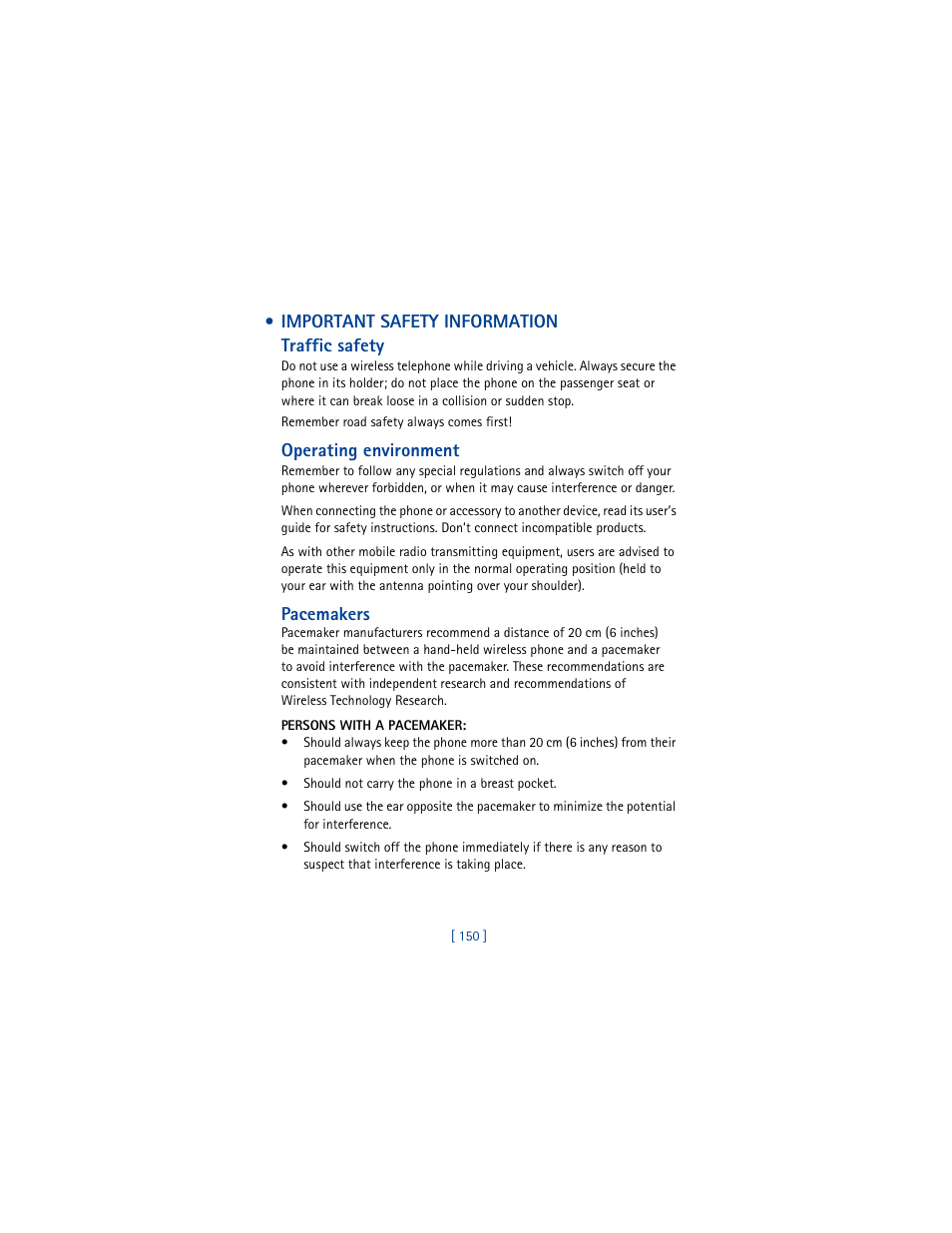 Important safety information | Nokia 6100 User Manual | Page 159 / 193