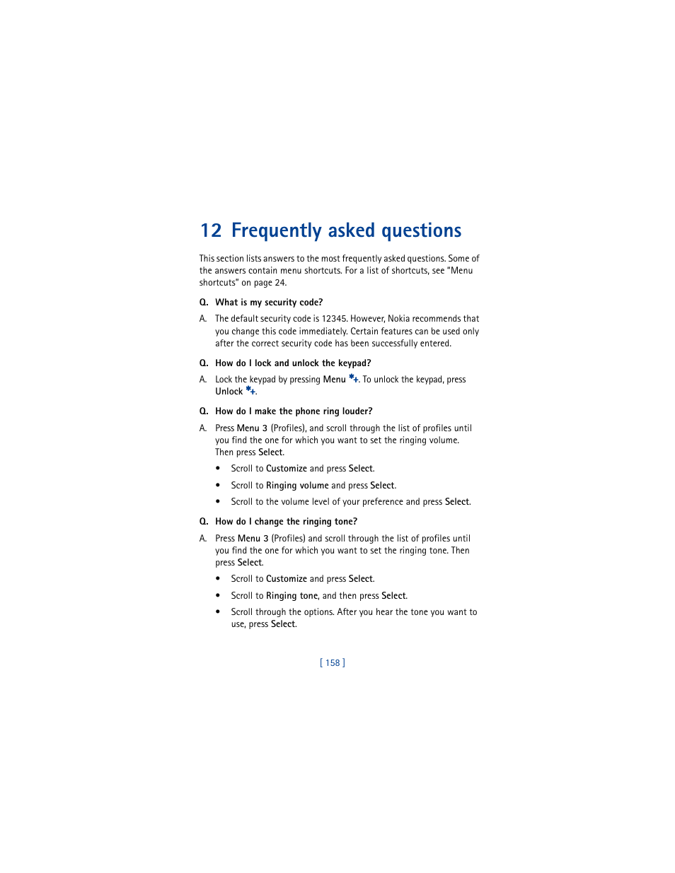 12 frequently asked questions | Nokia 6100 User Manual | Page 167 / 193