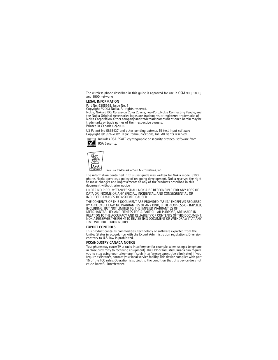 Nokia 6100 User Manual | Page 4 / 193