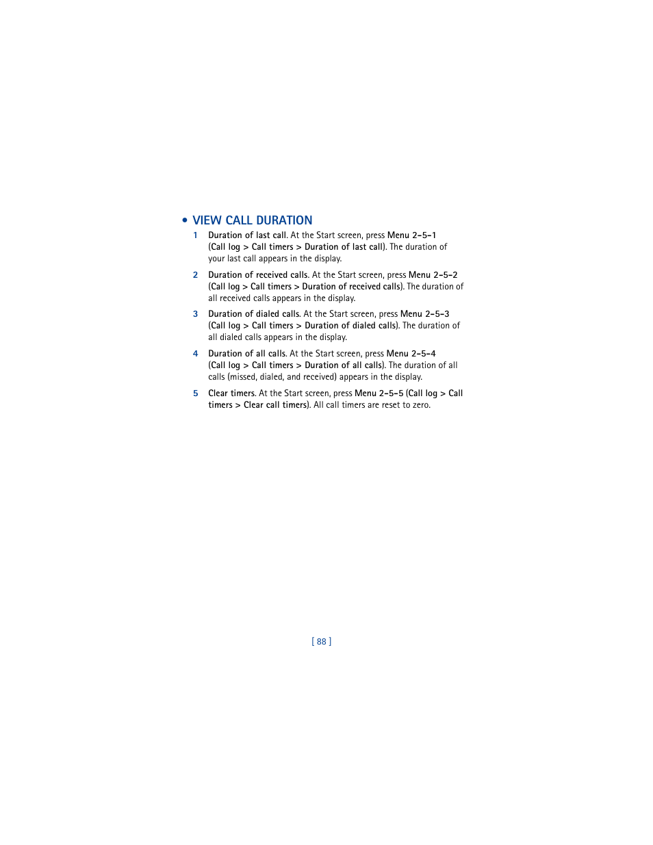 View call duration | Nokia 6100 User Manual | Page 97 / 193