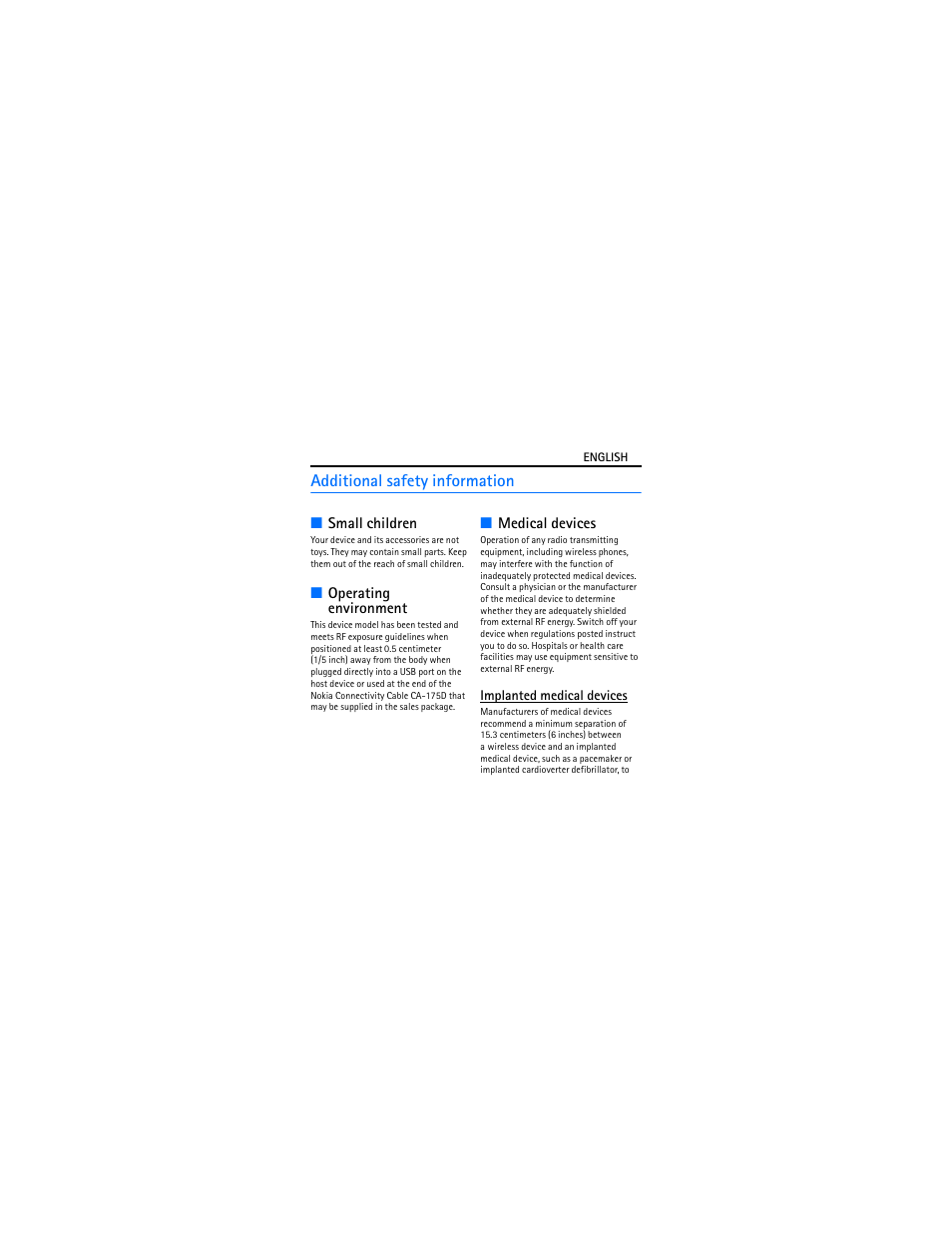 Additional safety information | Nokia Internet Stick CS-18 User Manual | Page 14 / 18