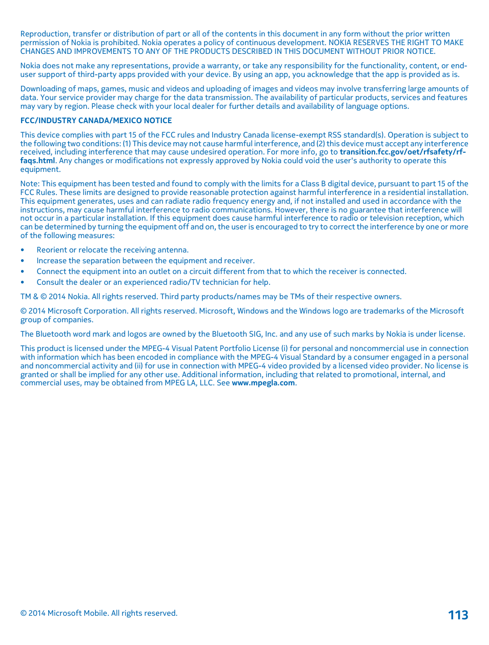 Nokia Lumia 520 User Manual | Page 113 / 113
