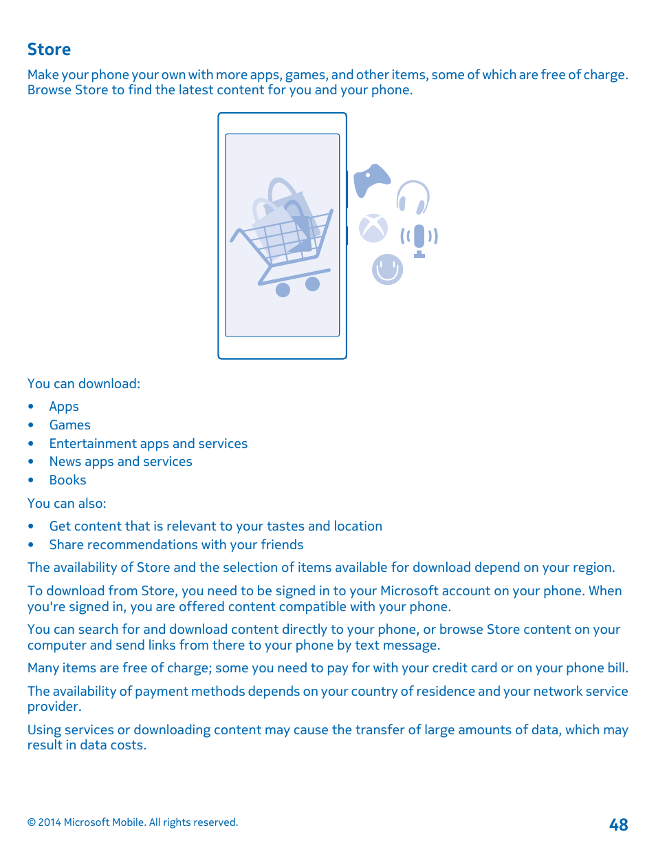 Store | Nokia Lumia 520 User Manual | Page 48 / 113