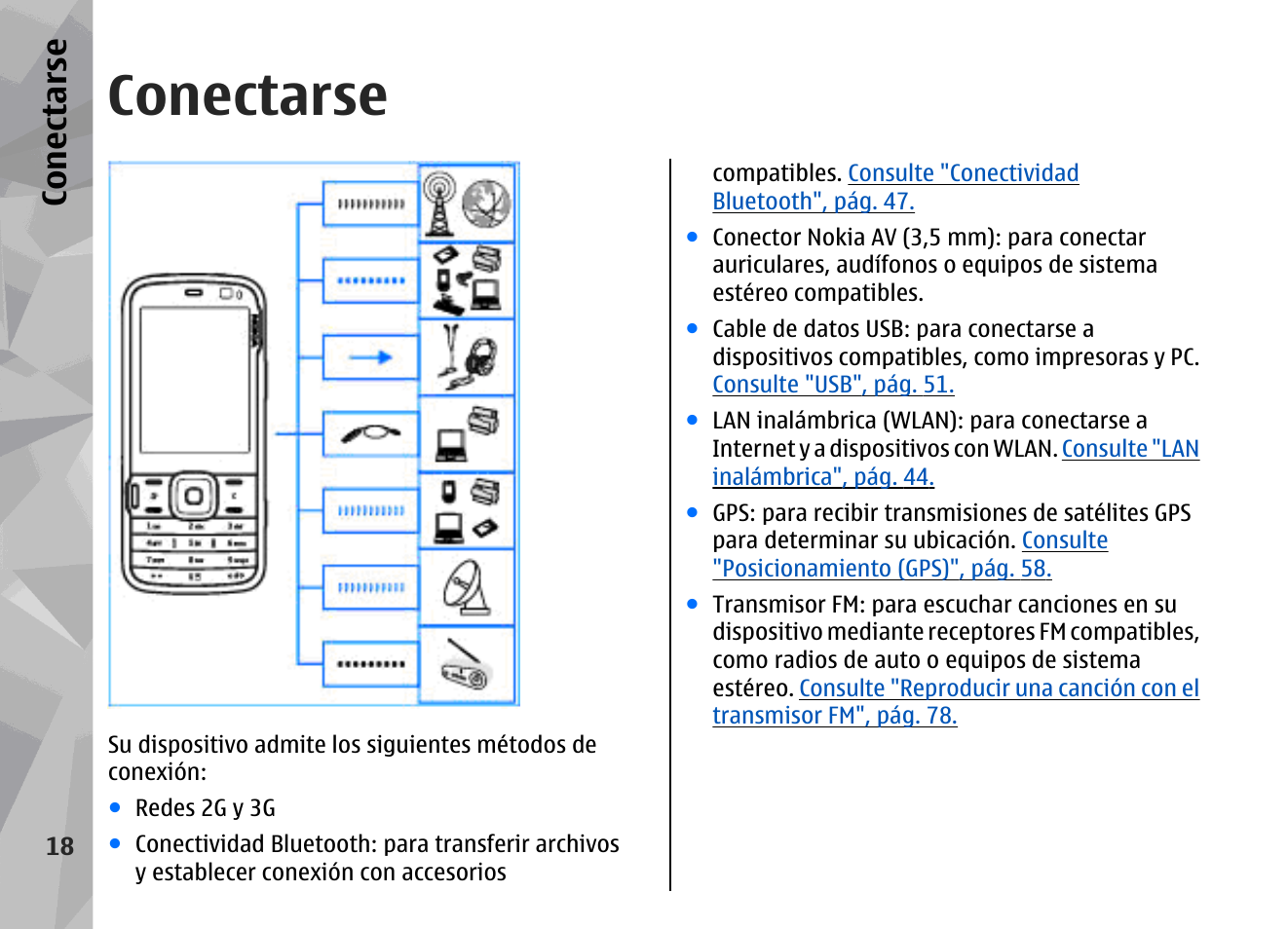 Conectarse, Con ectarse | Nokia N79 User Manual | Page 204 / 398