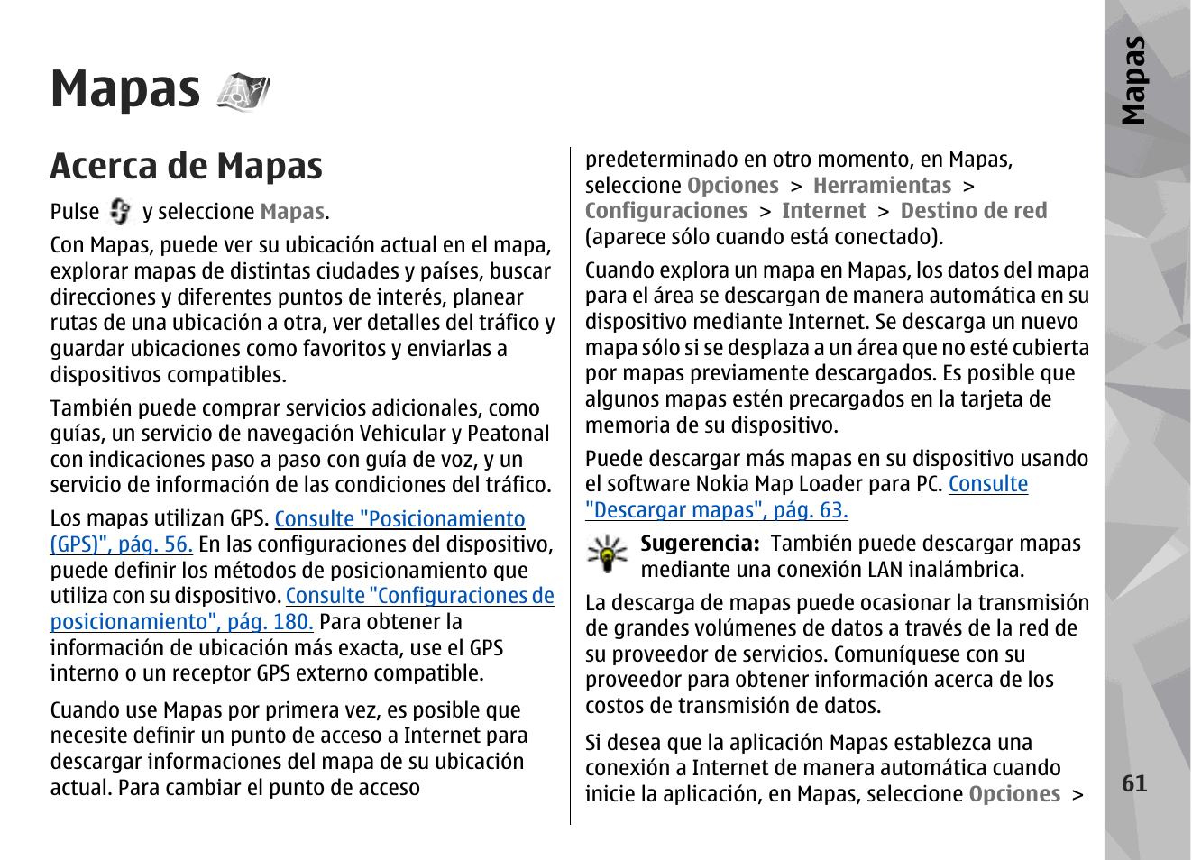 Mapas, Acerca de mapas | Nokia N79 User Manual | Page 247 / 398
