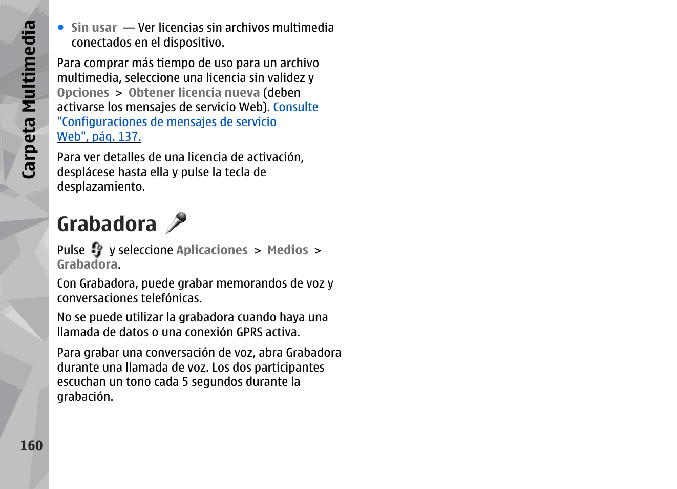Grabadora, Carp eta mu ltime dia | Nokia N79 User Manual | Page 346 / 398