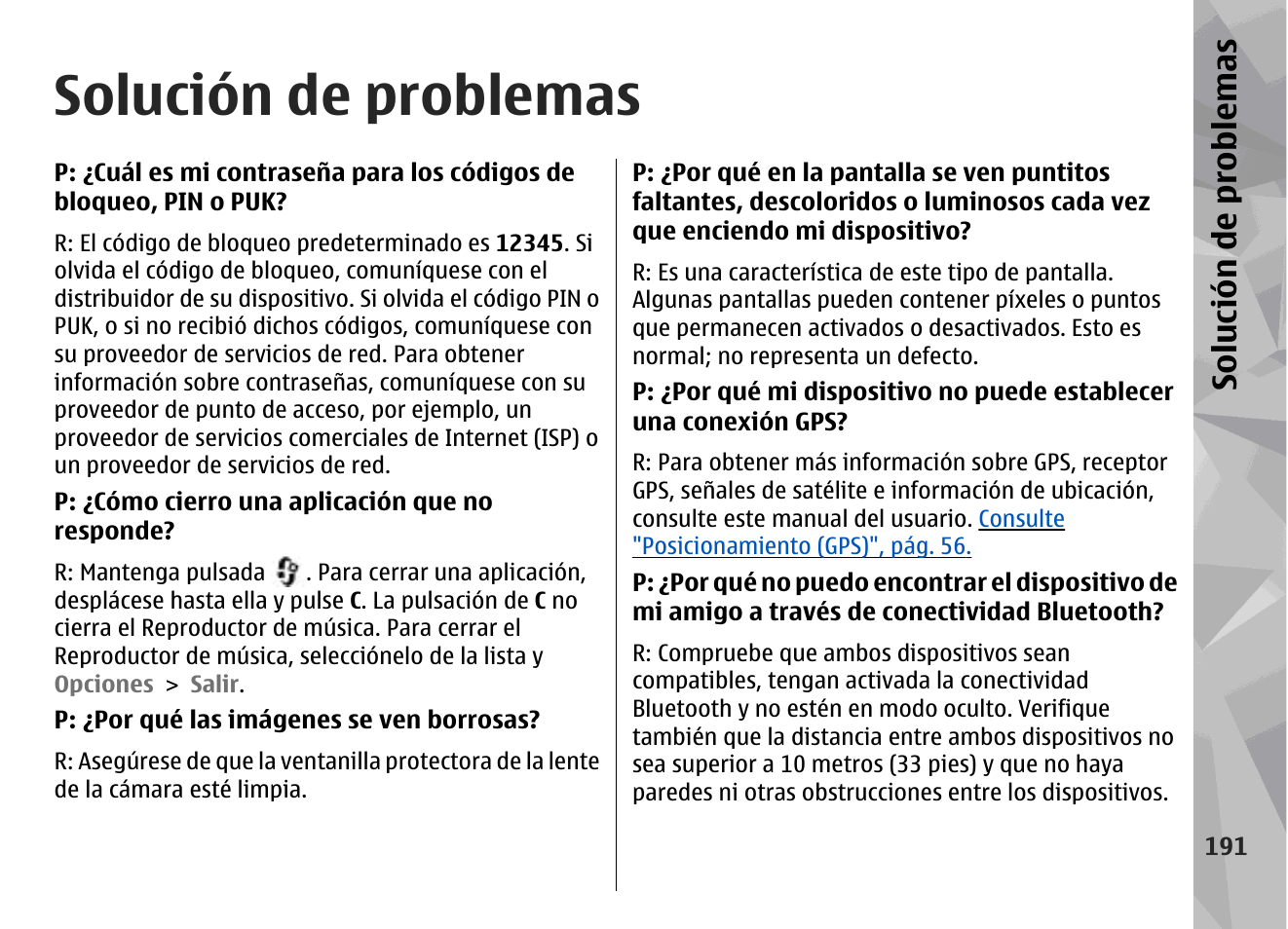 Solución de problemas | Nokia N79 User Manual | Page 377 / 398