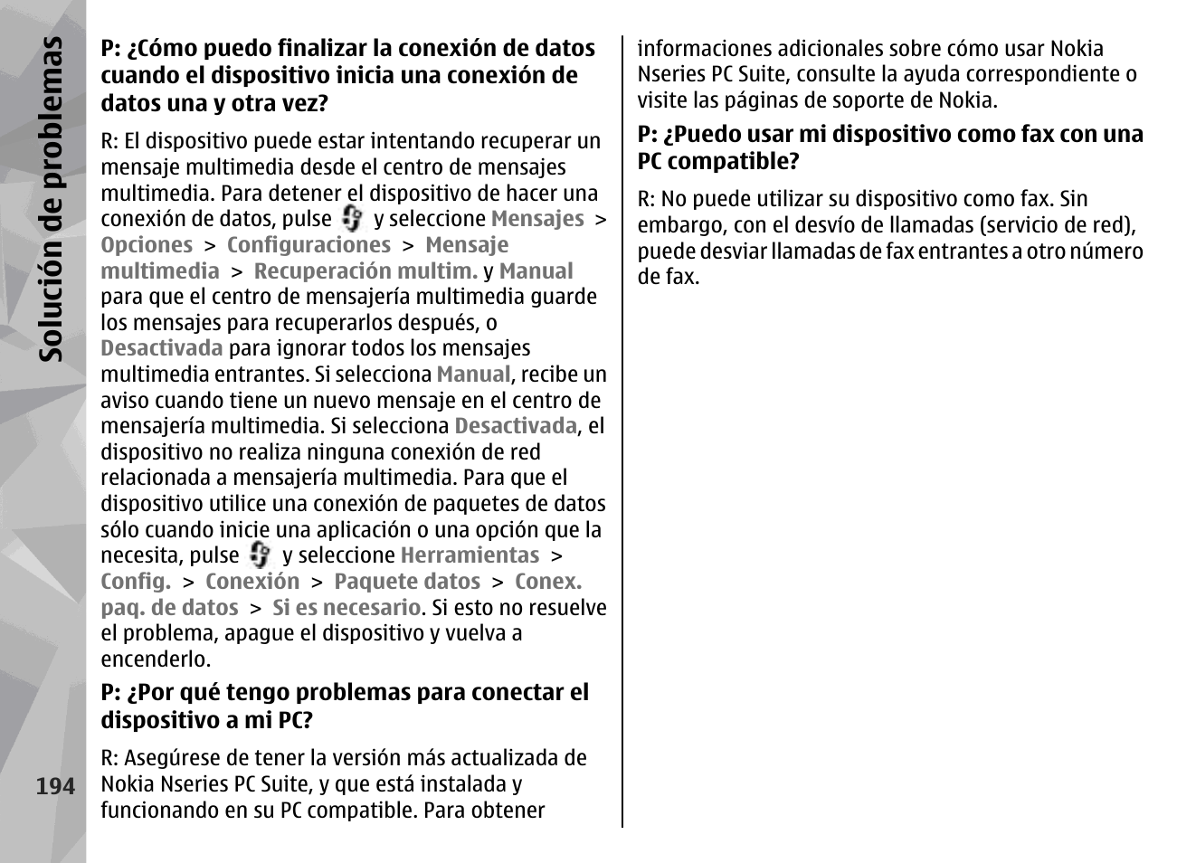 Solución de problemas | Nokia N79 User Manual | Page 380 / 398