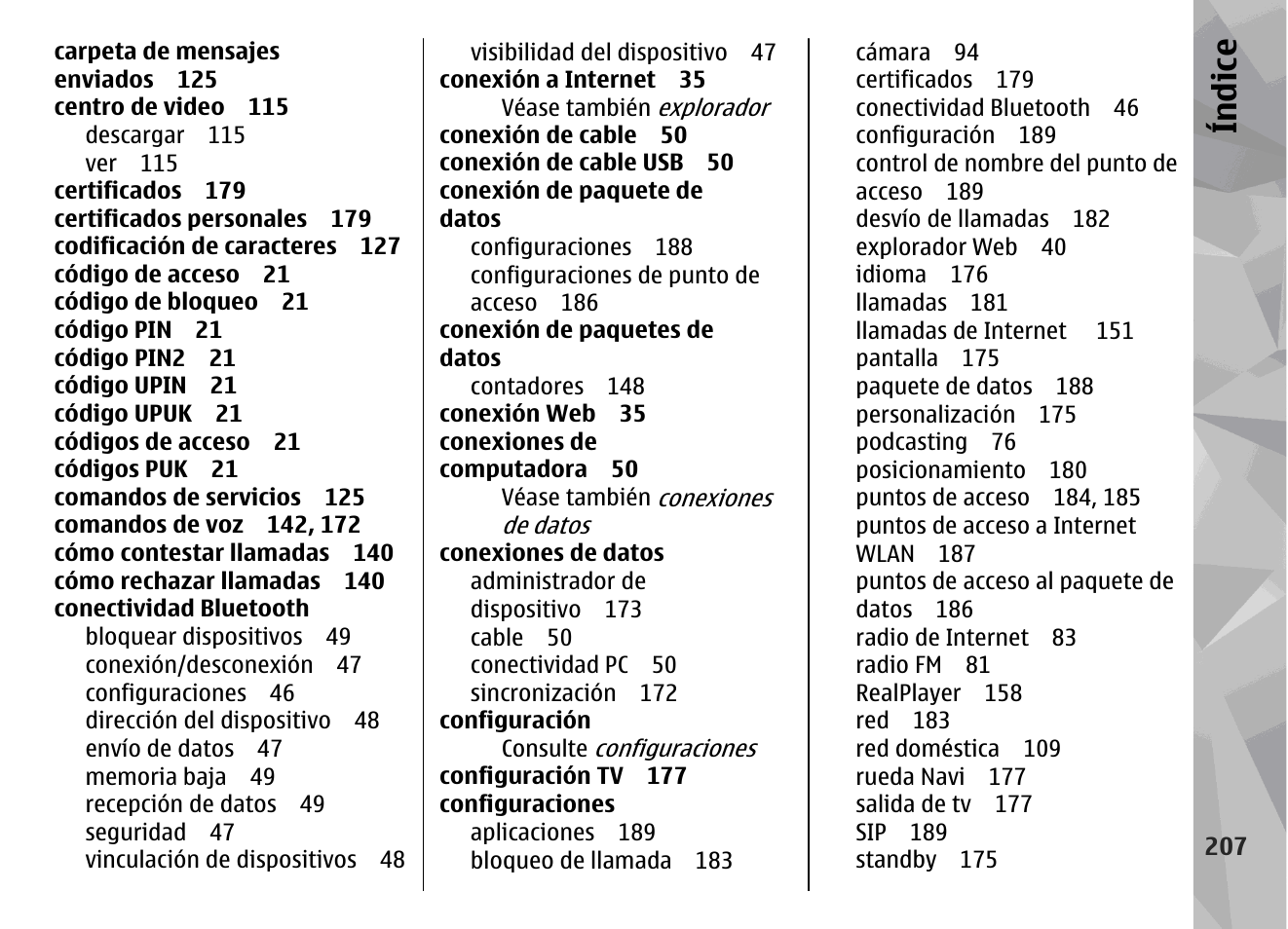 Índice | Nokia N79 User Manual | Page 393 / 398