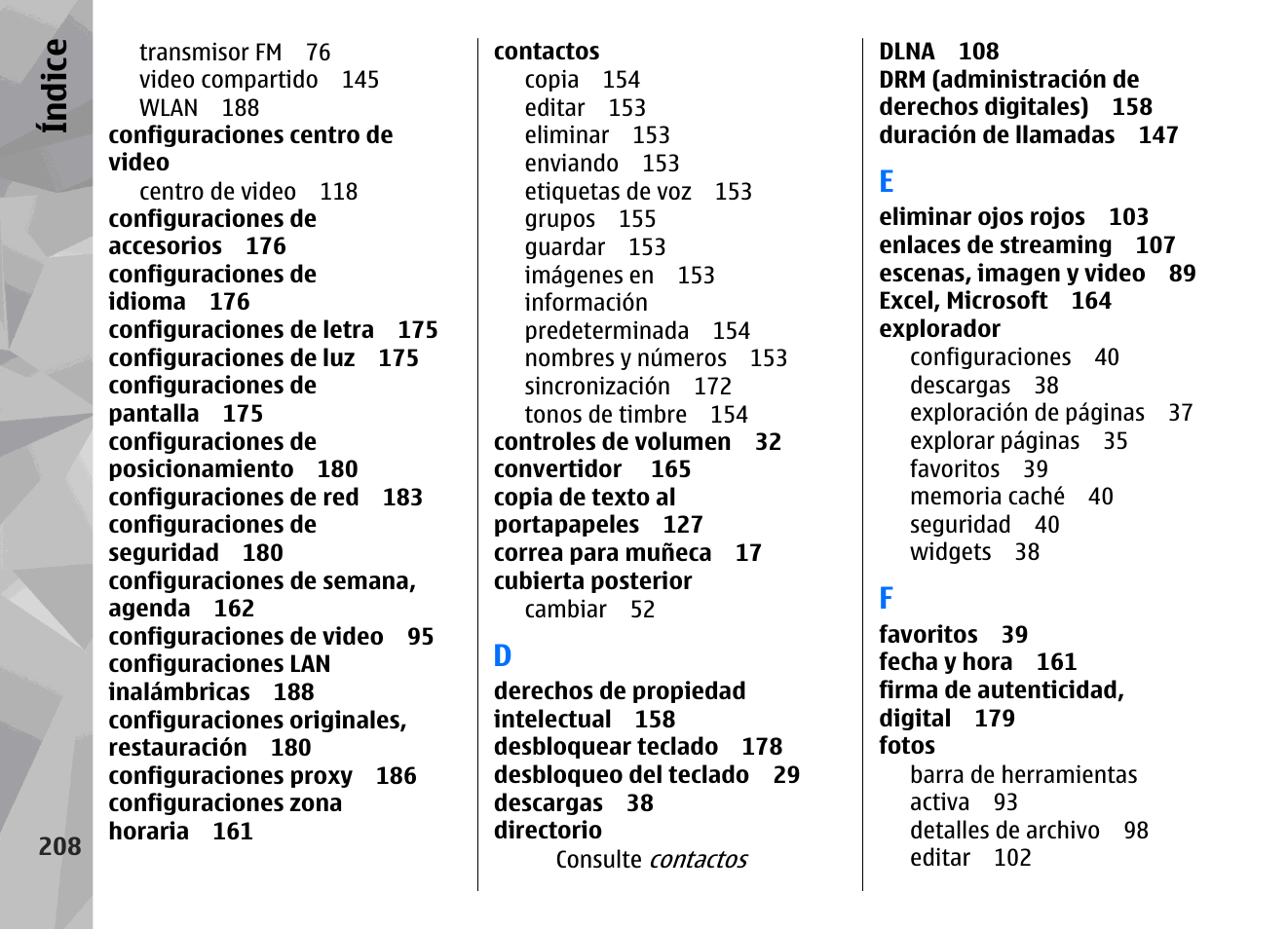 Índice | Nokia N79 User Manual | Page 394 / 398
