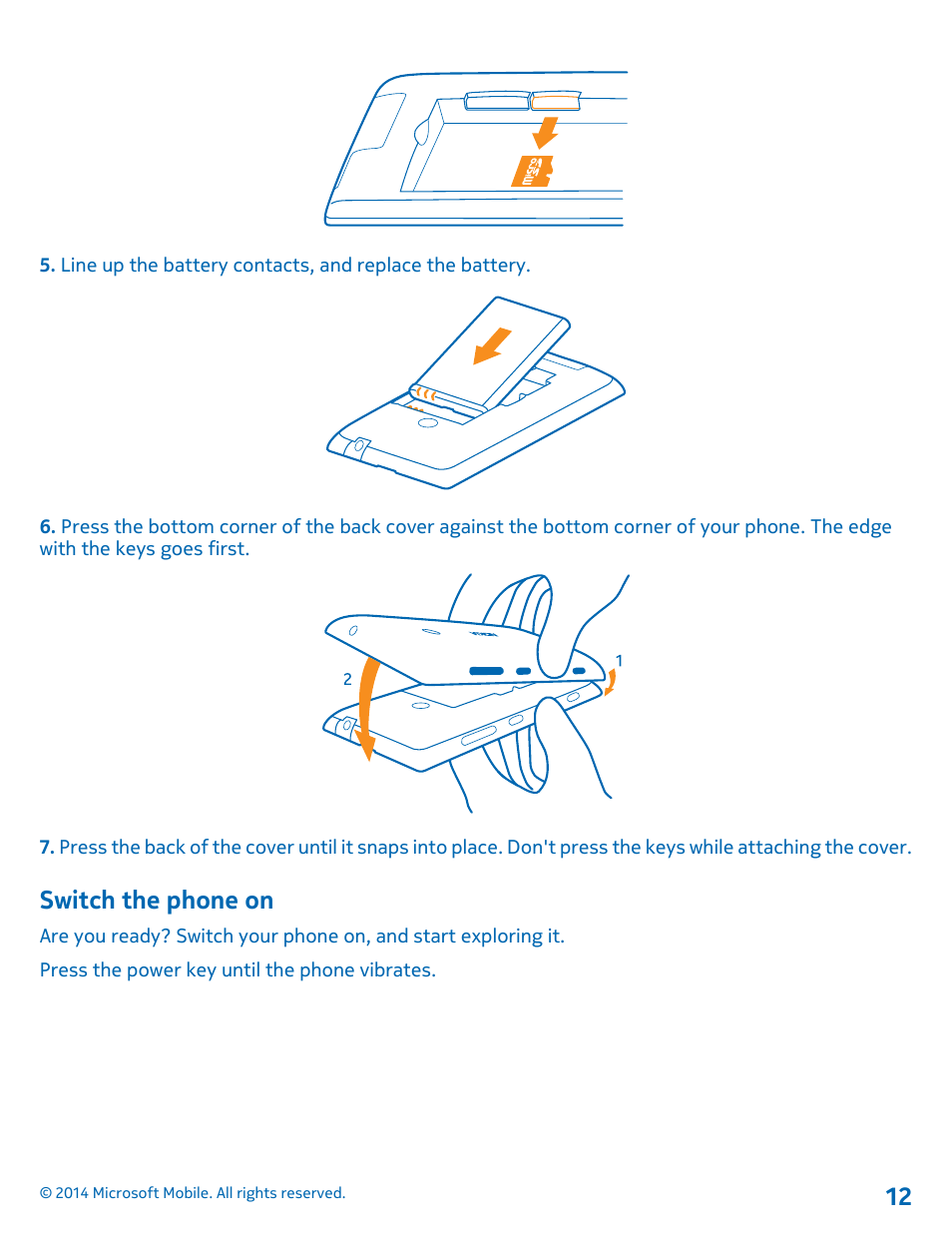 Switch the phone on | Nokia Lumia 520 User Manual | Page 12 / 108