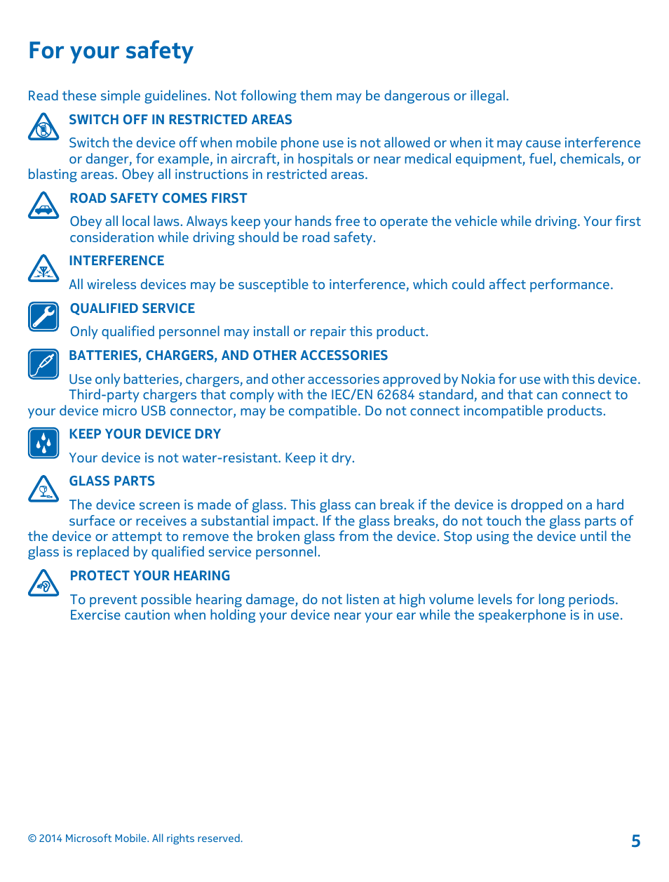 For your safety | Nokia Lumia 520 User Manual | Page 5 / 108