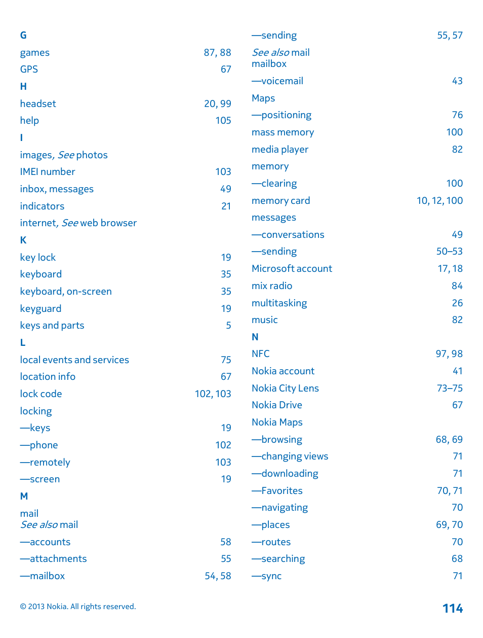 Nokia Lumia 810 User Manual | Page 114 / 116