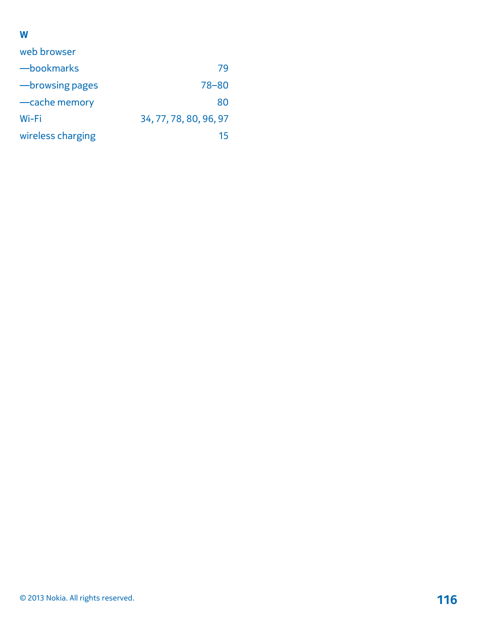 Web browser | Nokia Lumia 810 User Manual | Page 116 / 116