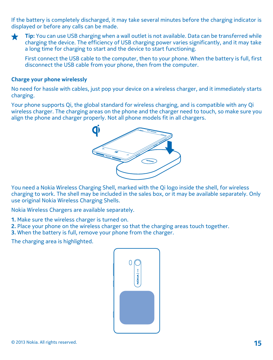 Charge your phone wirelessly | Nokia Lumia 810 User Manual | Page 15 / 116
