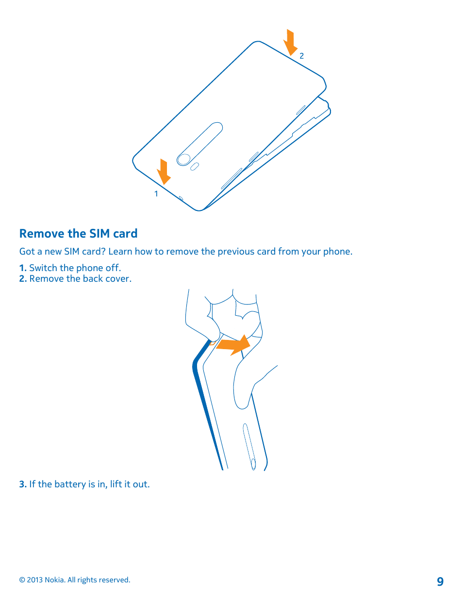 Remove the sim card | Nokia Lumia 810 User Manual | Page 9 / 116