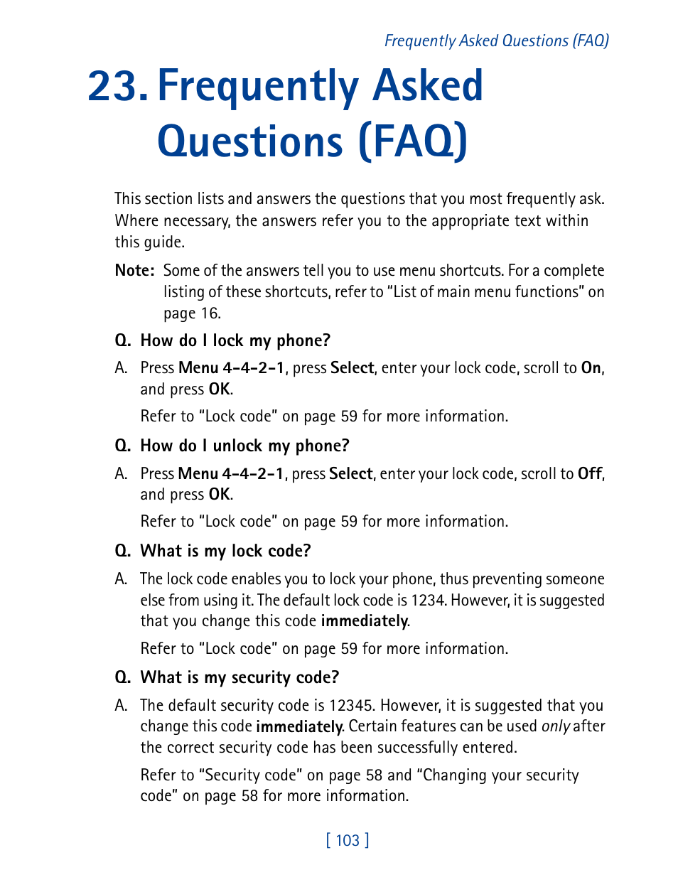 Frequently asked questions (faq) | Nokia 7160 User Manual | Page 114 / 141