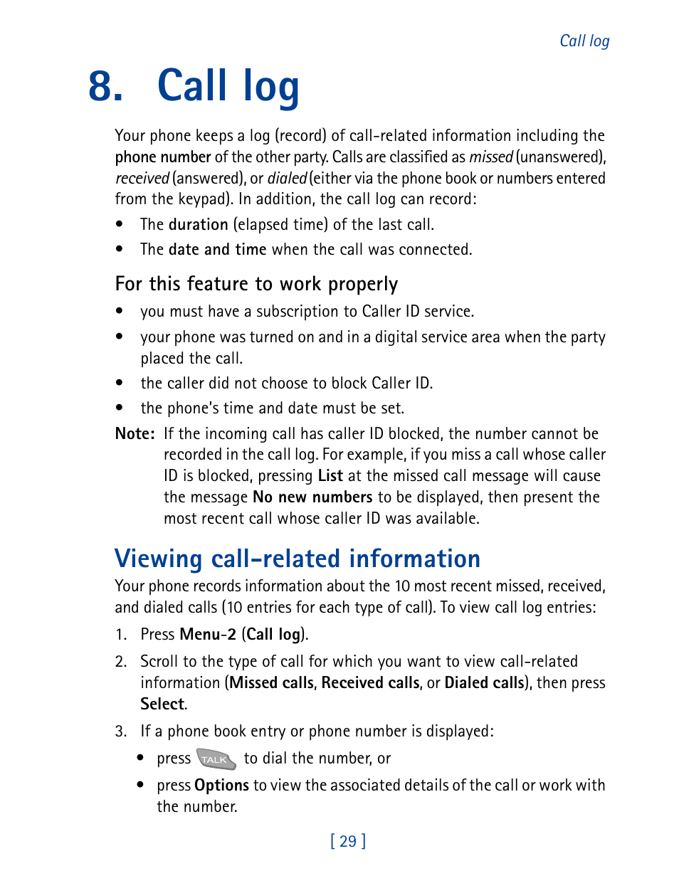 Call log, Viewing call-related information | Nokia 7160 User Manual | Page 40 / 141