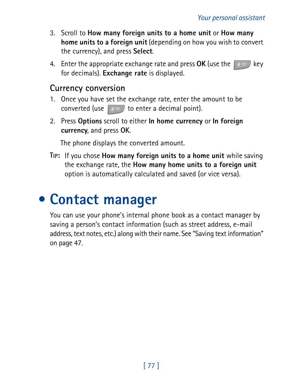 Contact manager, Network feature setting, Currency conversion | Nokia 7160 User Manual | Page 88 / 141