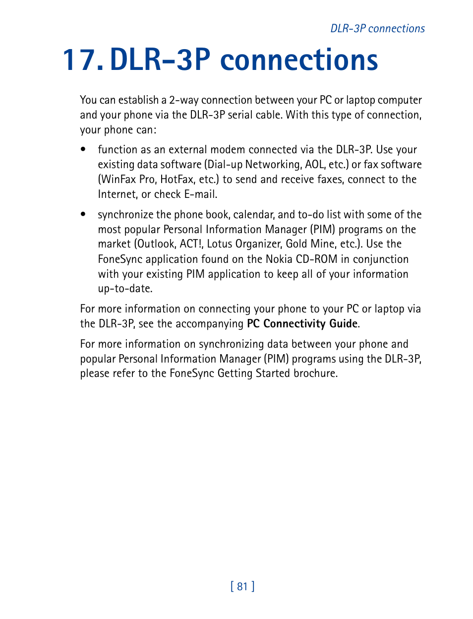 Dlr-3p connections | Nokia 7160 User Manual | Page 92 / 141