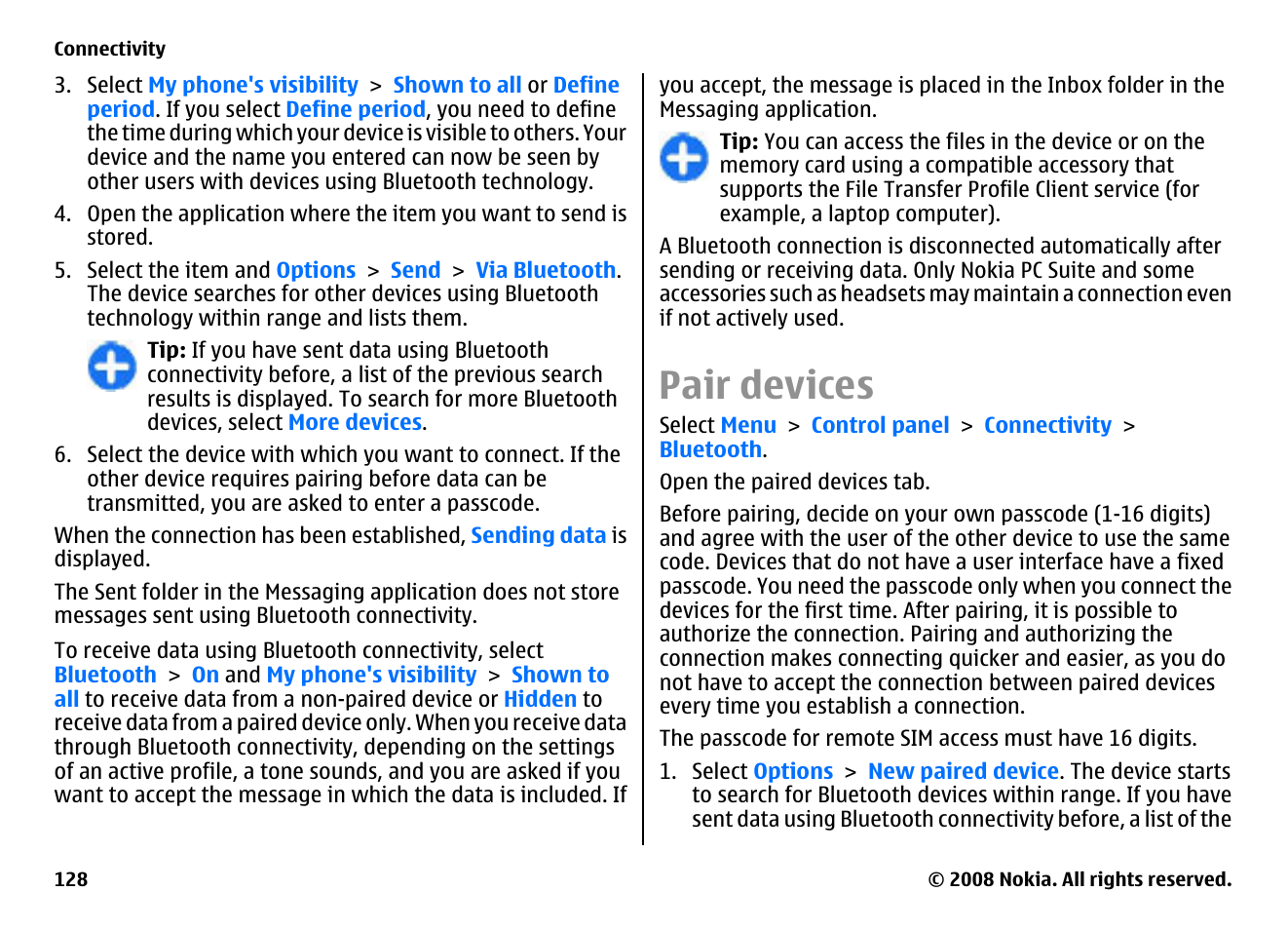 Pair devices | Nokia E75 User Manual | Page 128 / 397