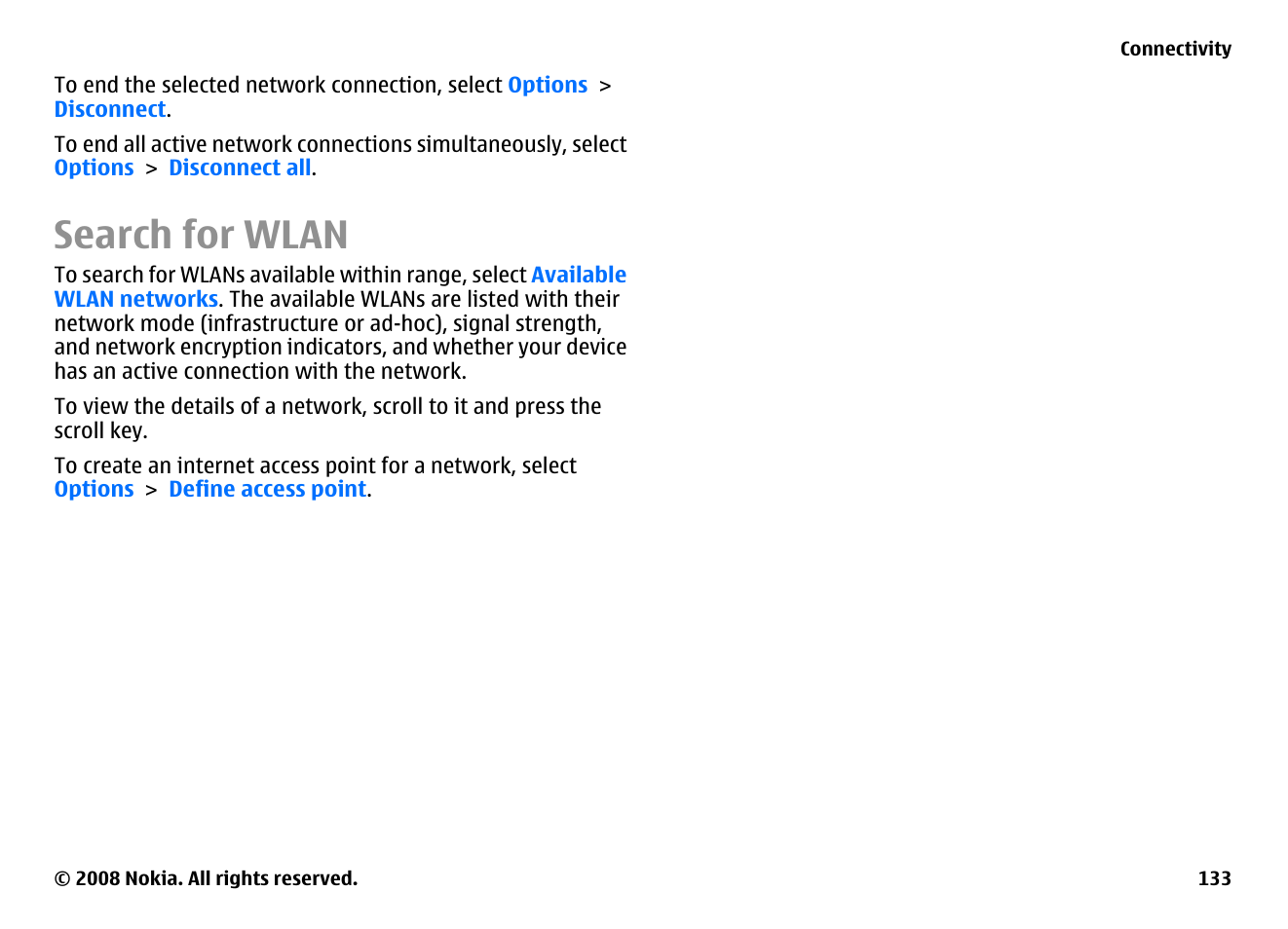 Search for wlan | Nokia E75 User Manual | Page 133 / 397